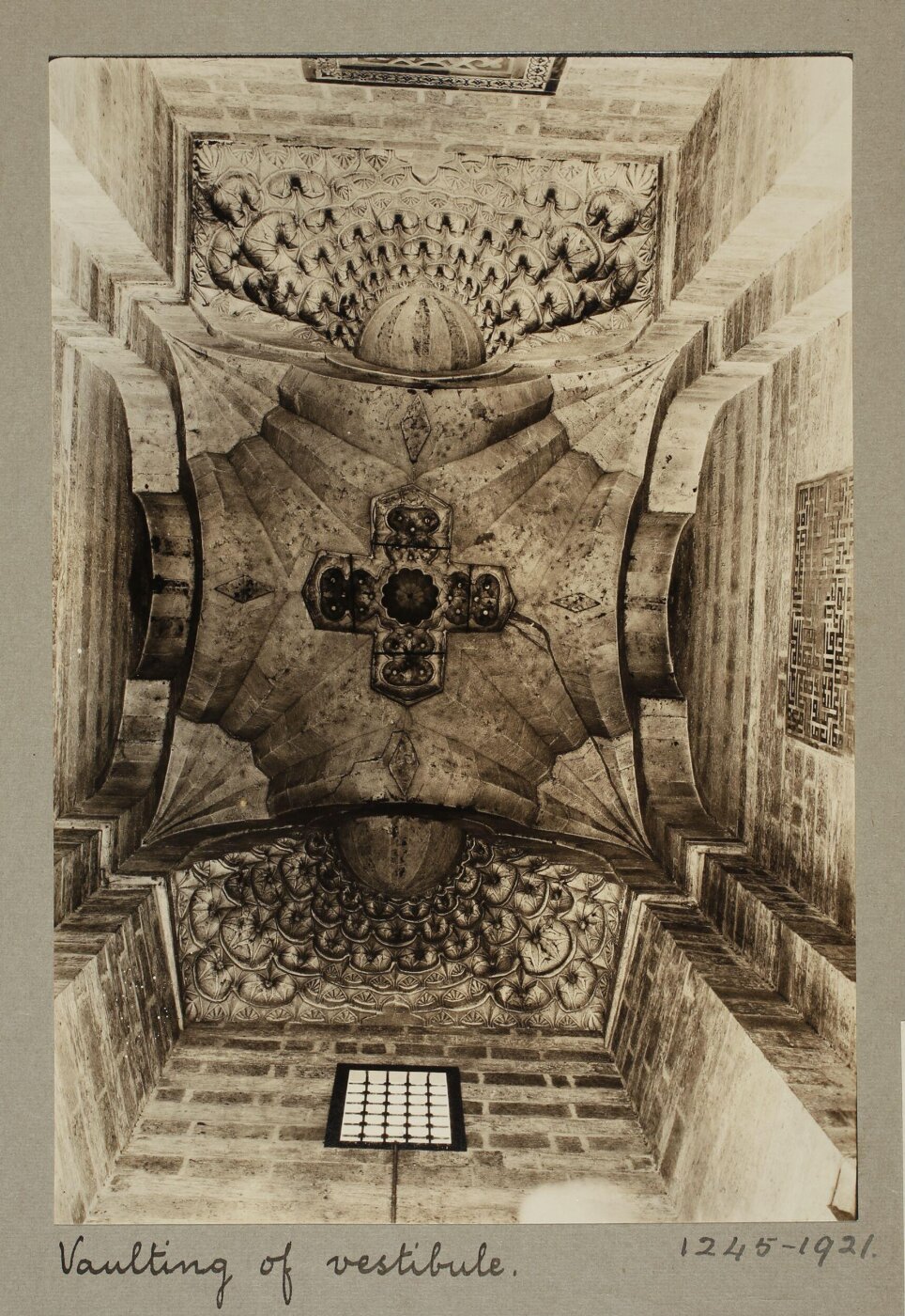 K.A.C. Creswell, Vaulting of vestibule at the mosque of Mamluk Amir al-Mu'ayyad Shaykh, Cairo