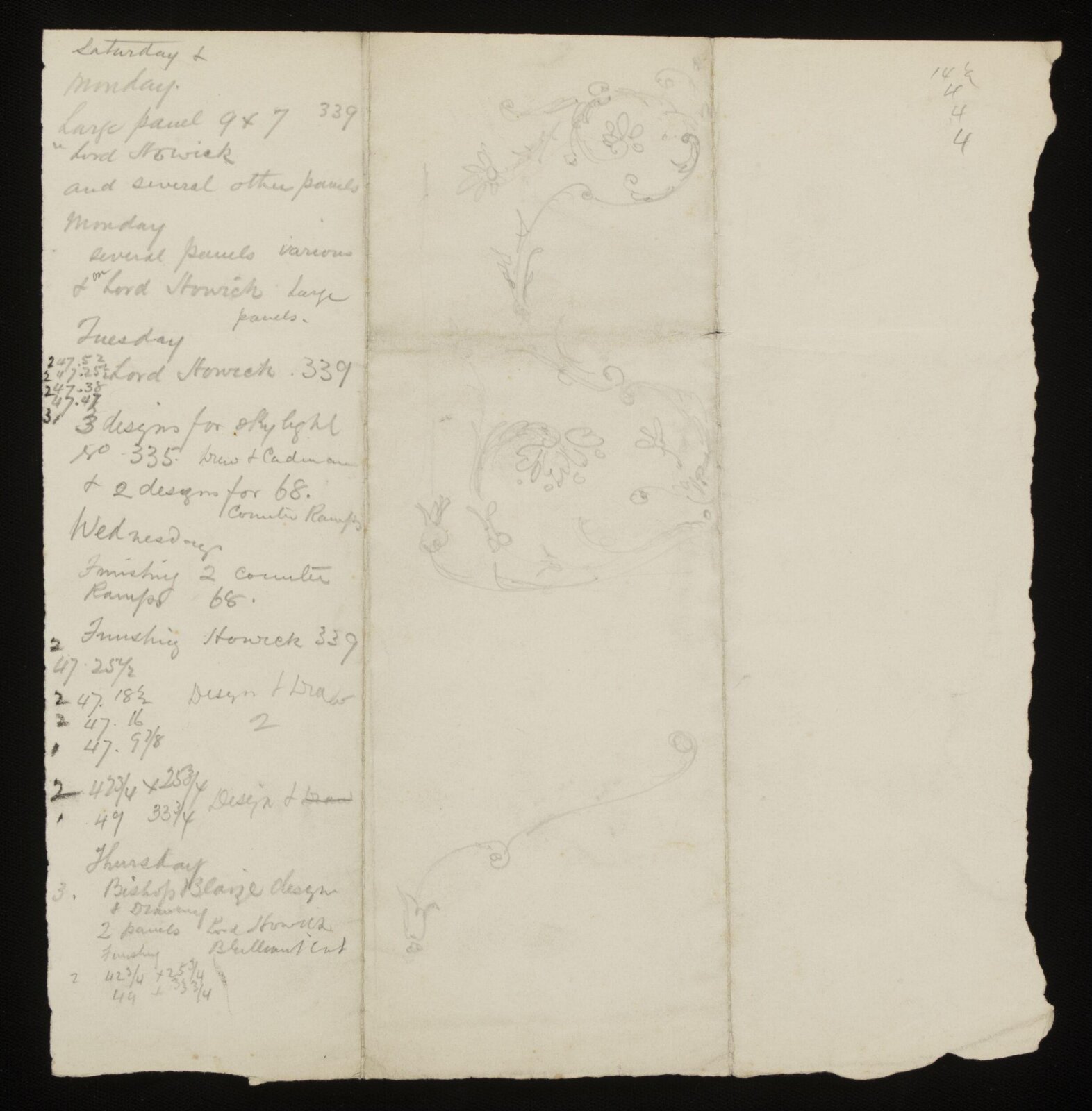 Design for Interior decoration, H A Homann, circa 1900