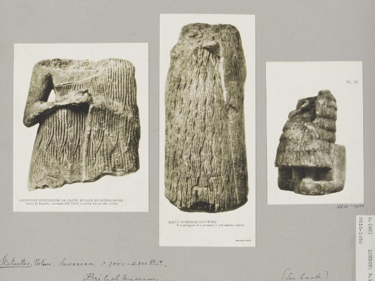 Three statuettes, Votive, Sumerian, C. 3,000-2,800 B.C. London, British Museum top image