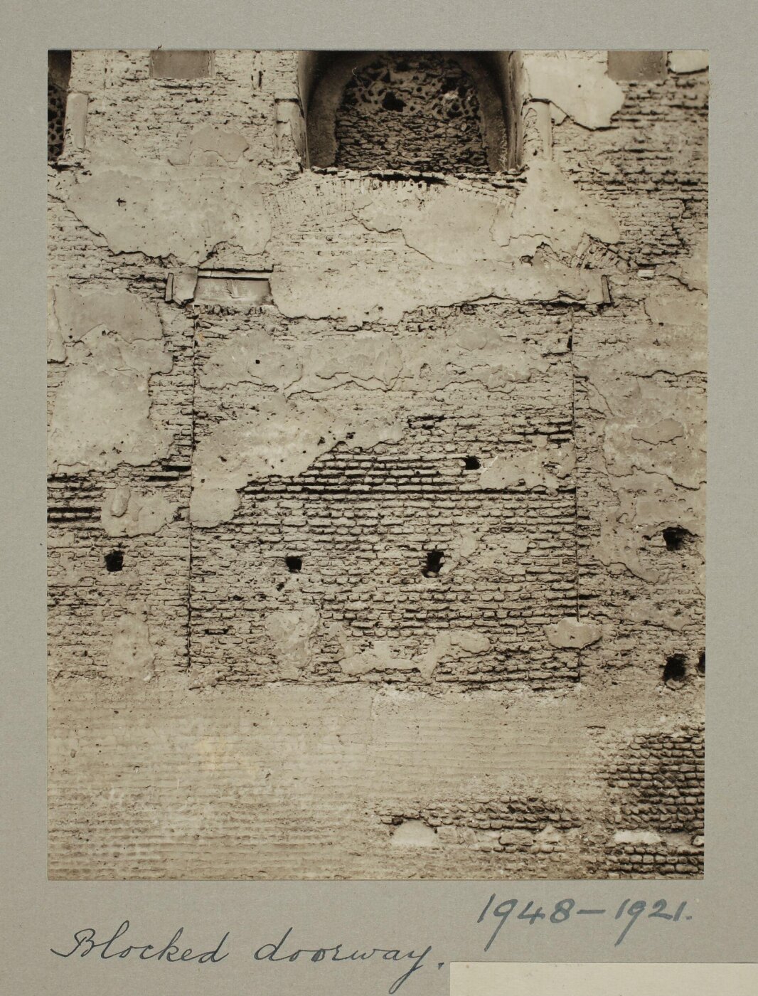 K.A.C. Creswell, A blocked doorway at the mosque of Ahmad ibn Tulun, Cairo