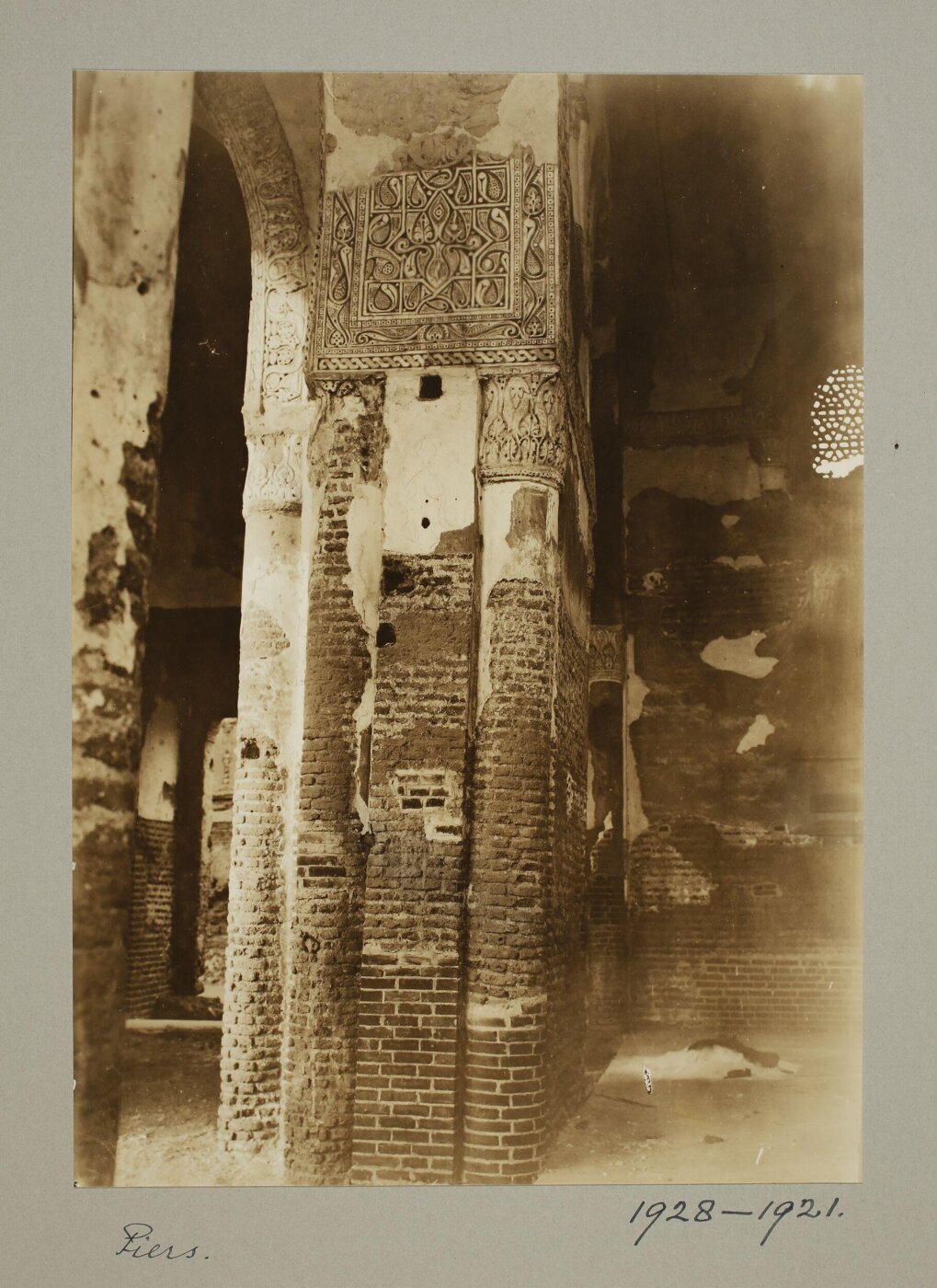 K.A.C. Creswell, Piers in the mosque of Ahmad ibn Tulun, Cairo