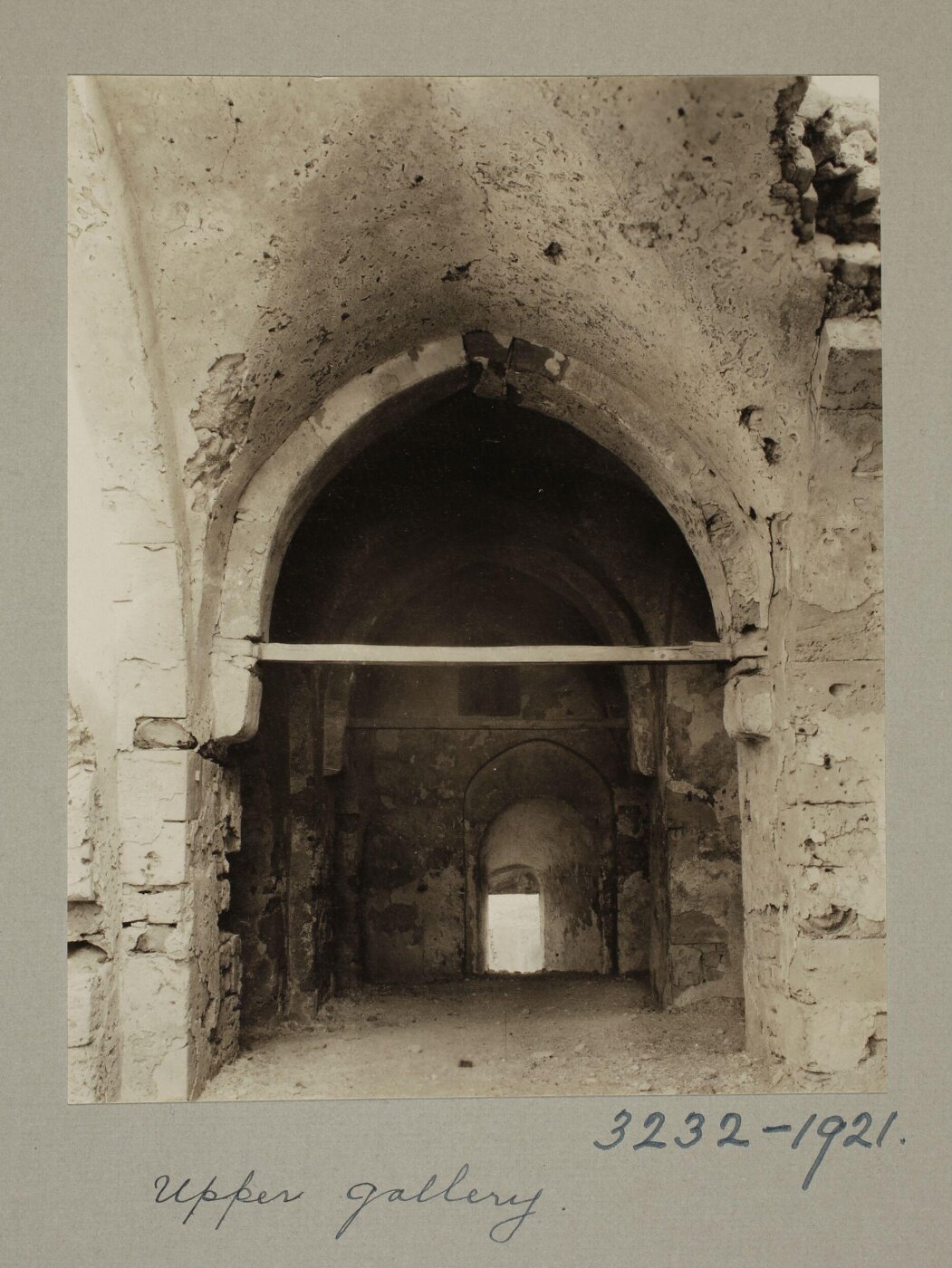 K.A.C. Creswell, Upper gallery in the citadel of Mamluk Sultan al-Ashraf Qaytbay, Alexandria