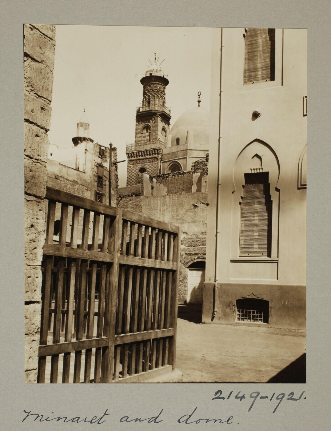 K.A.C. Creswell, Minaret and dome of the funerary complex of Mamluk Sultan al-Mansur Qalawun, Cairo