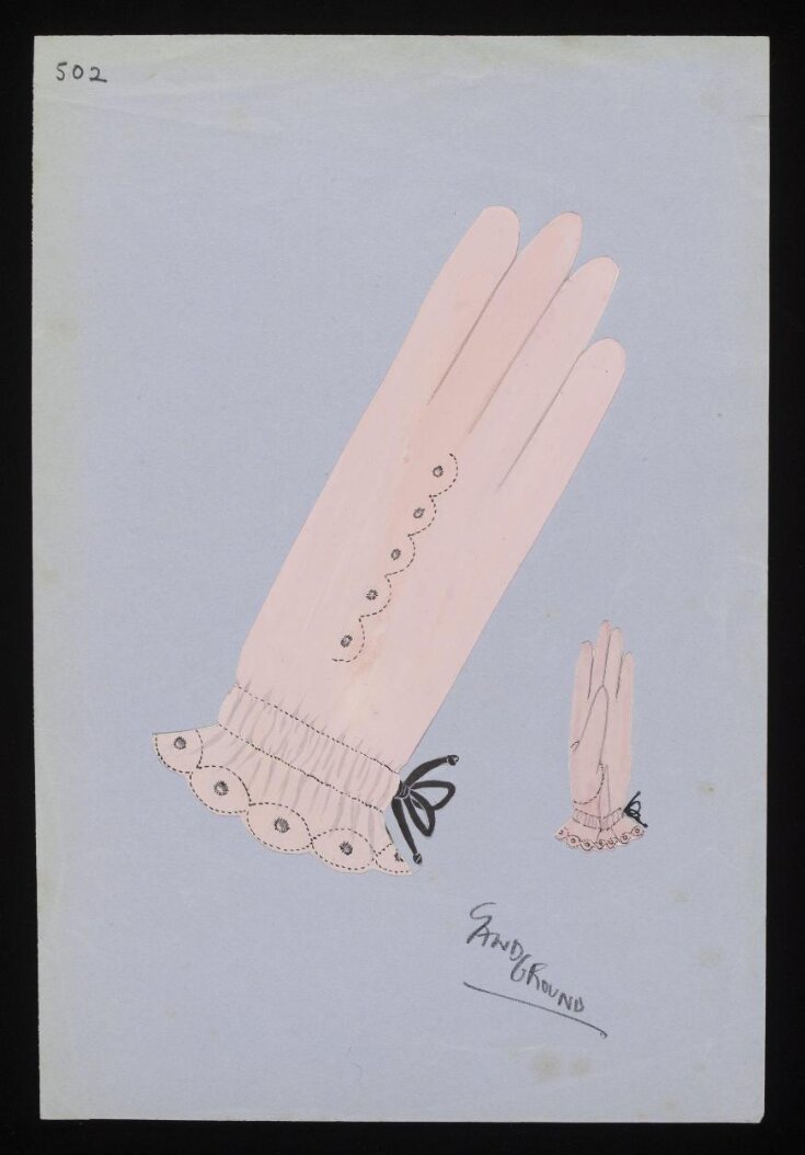 Design for a pair of leather gloves by Ruby Estelle Sandground top image
