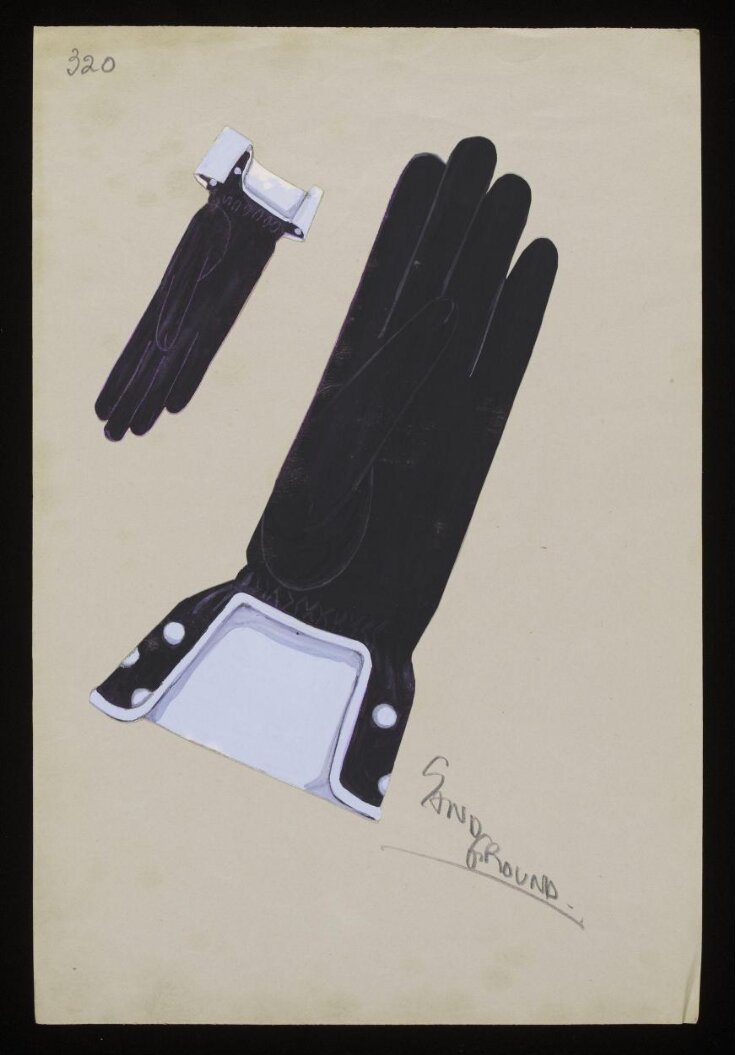 Design for a pair of leather gloves by Ruby Estelle Sandground top image