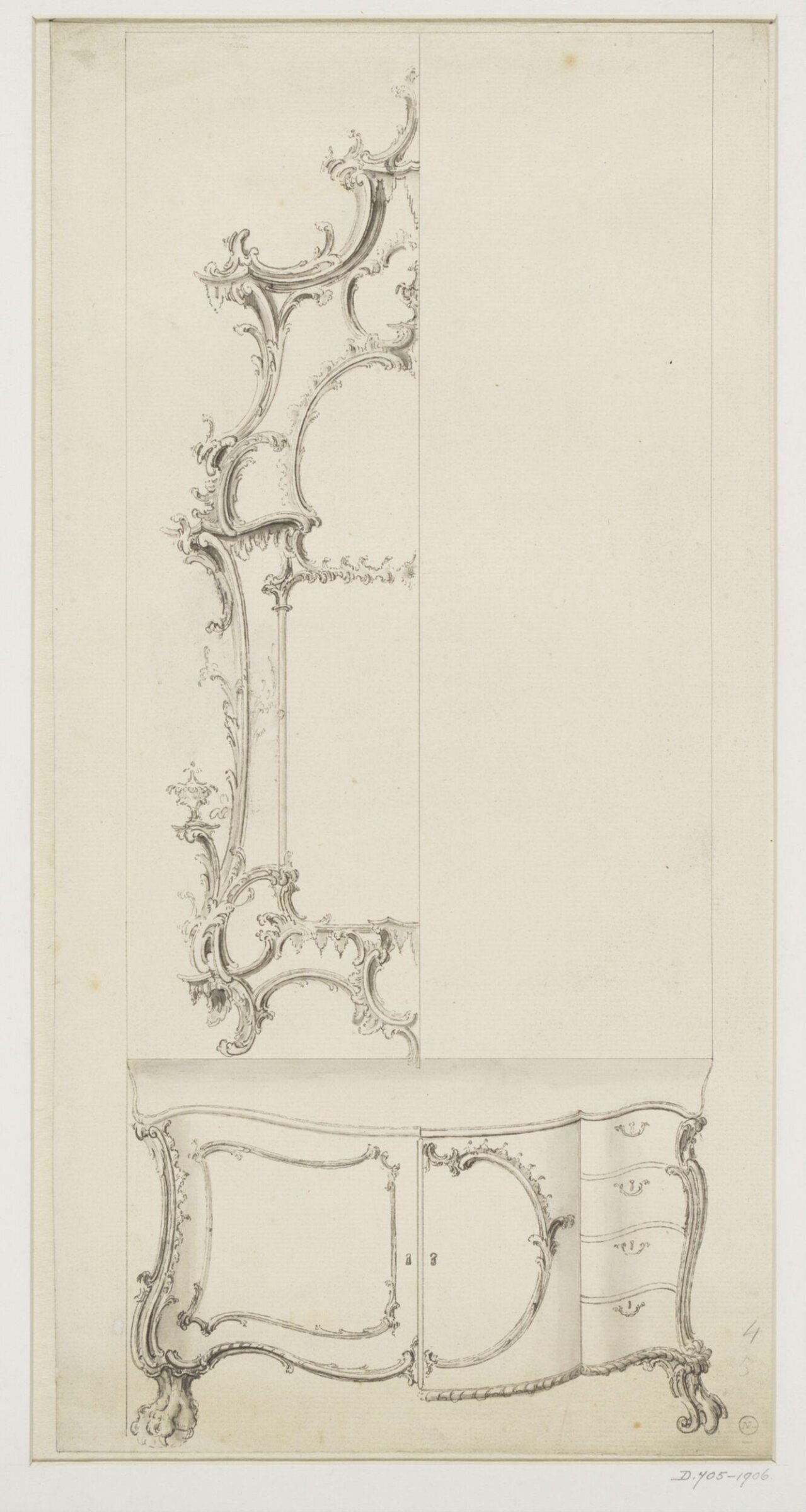 Drawing, Thomas Chippendale Senior, ca.1738-ca.1776