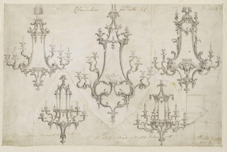 Five designs for chandeliers which appeared as plate no.155 in The ...