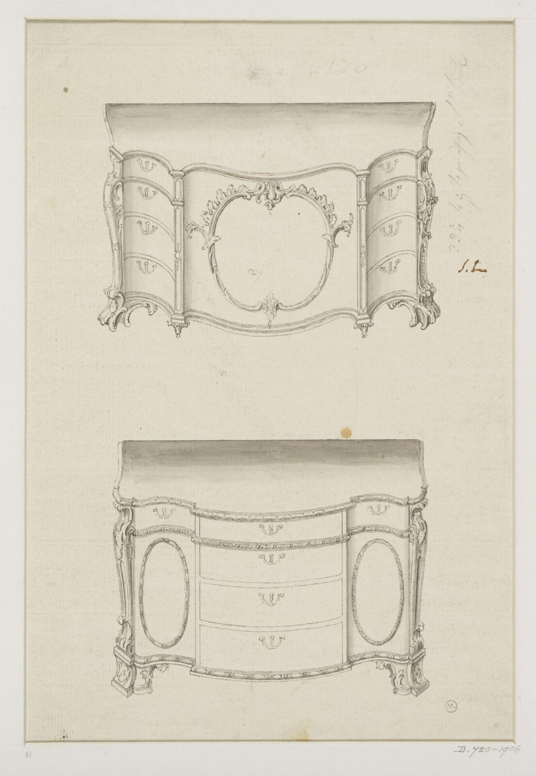 Drawing, Thomas Chippendale Senior, ca.1738-ca.1776