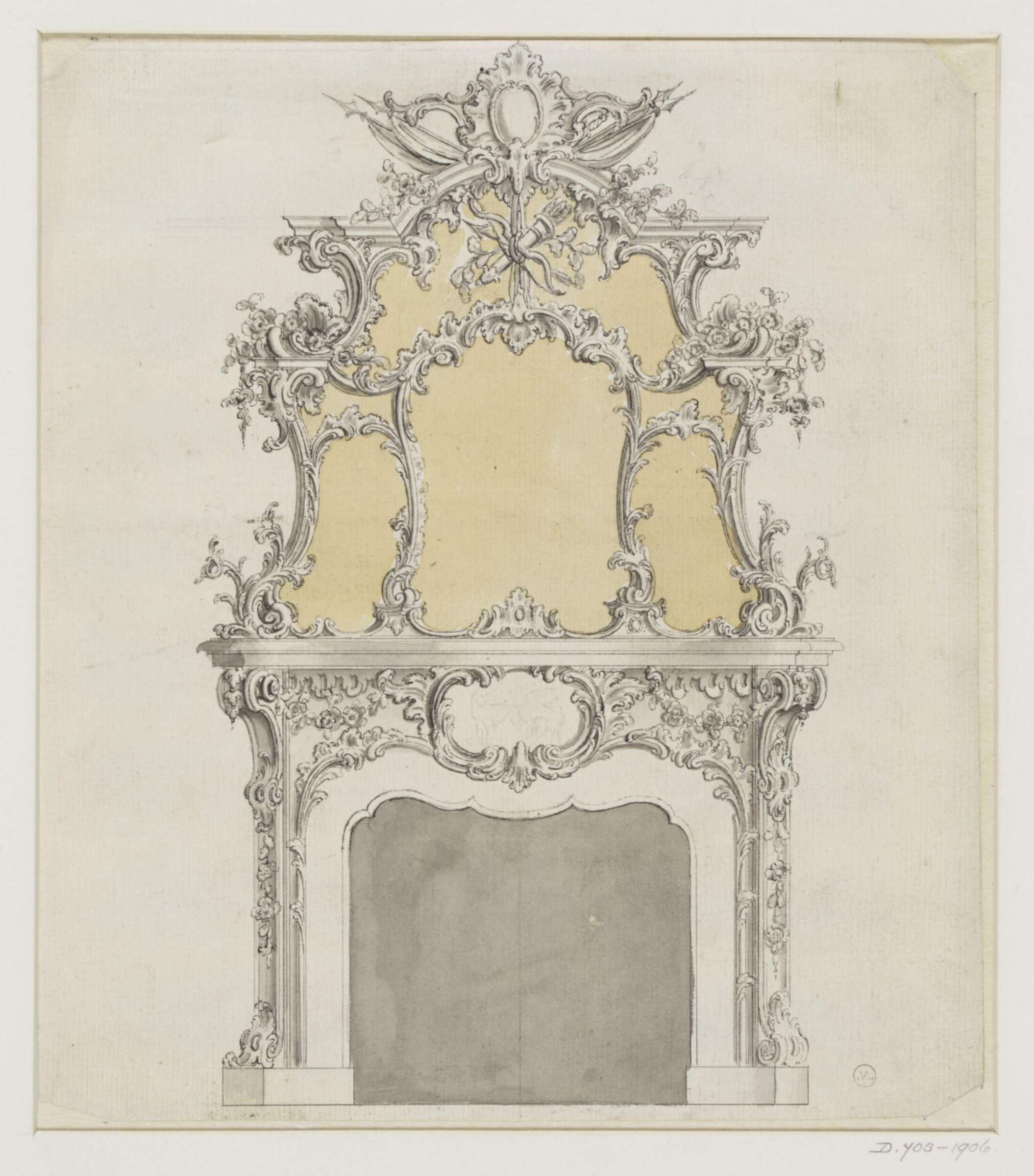 A design for a rococo chimney piece which appeared as plate no.179 in The Gentleman and Cabinet-Maker's Director (1762 ed.), Thomas Chippendale, Thomas Chippendale Senior, ca.1753-1762