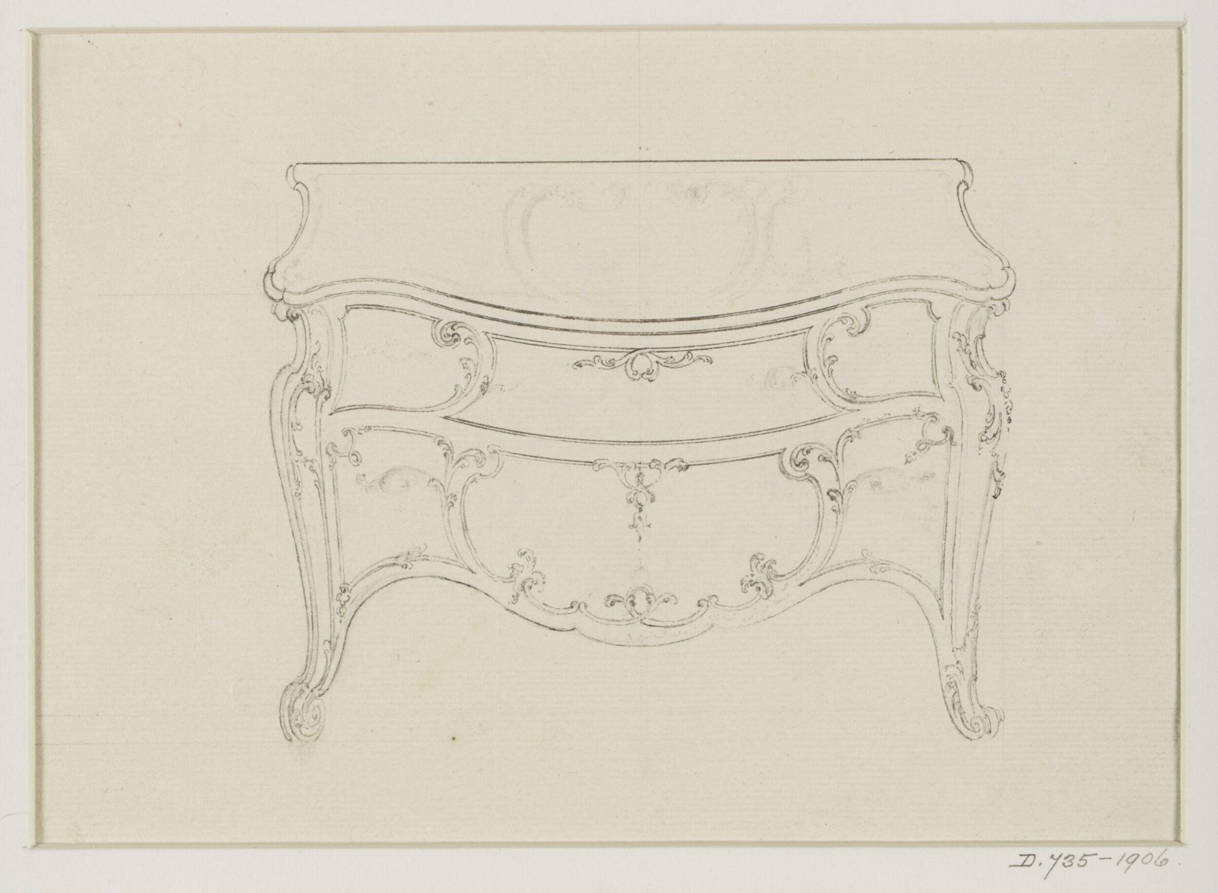 Design for a rococo commode, Thomas Chippendale Senior, ca.1755