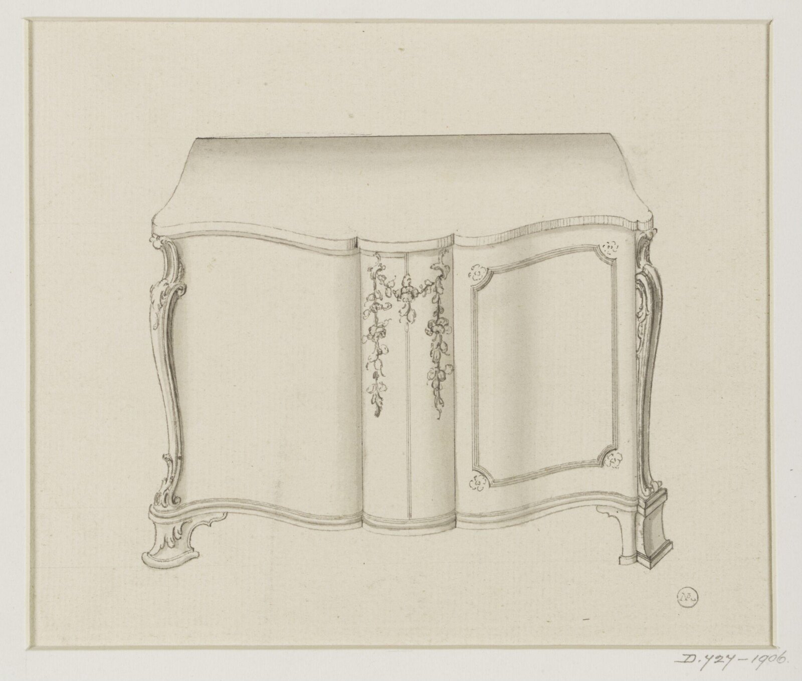 A design for a commode attributed to Thomas Chippendale, Thomas Chippendale Senior, ca.1760-1770