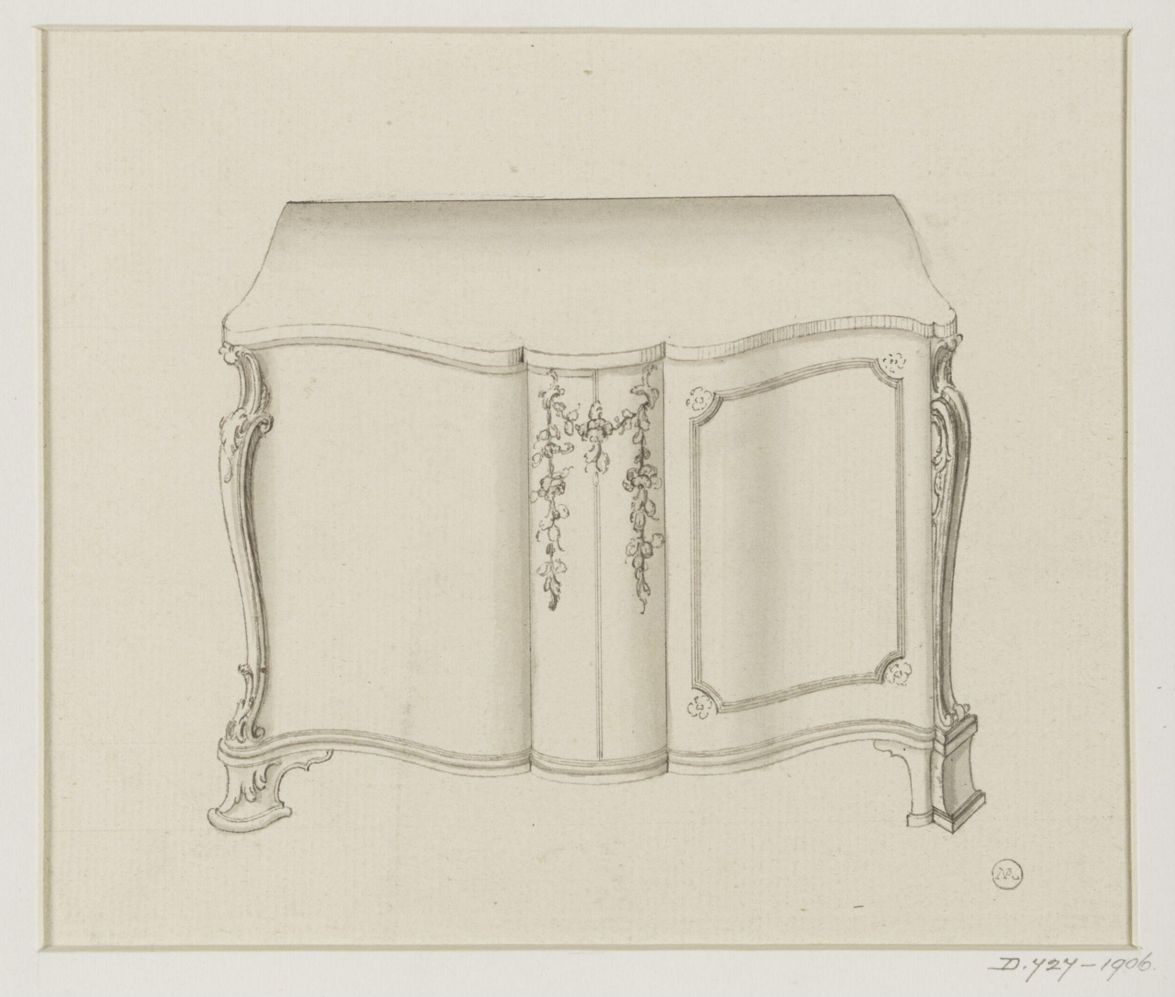 A design for a commode attributed to Thomas Chippendale, Thomas Chippendale Senior, ca.1760-1770