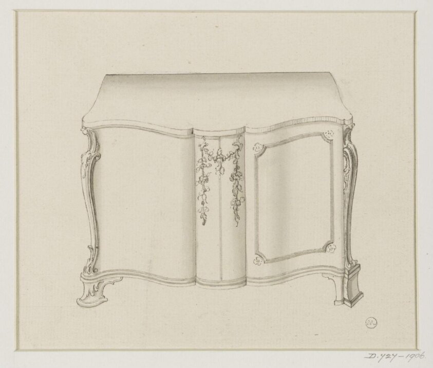 A design for a commode attributed to Thomas Chippendale