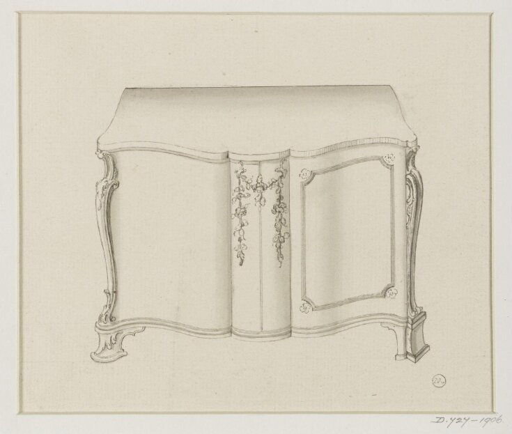 A design for a commode attributed to Thomas Chippendale top image
