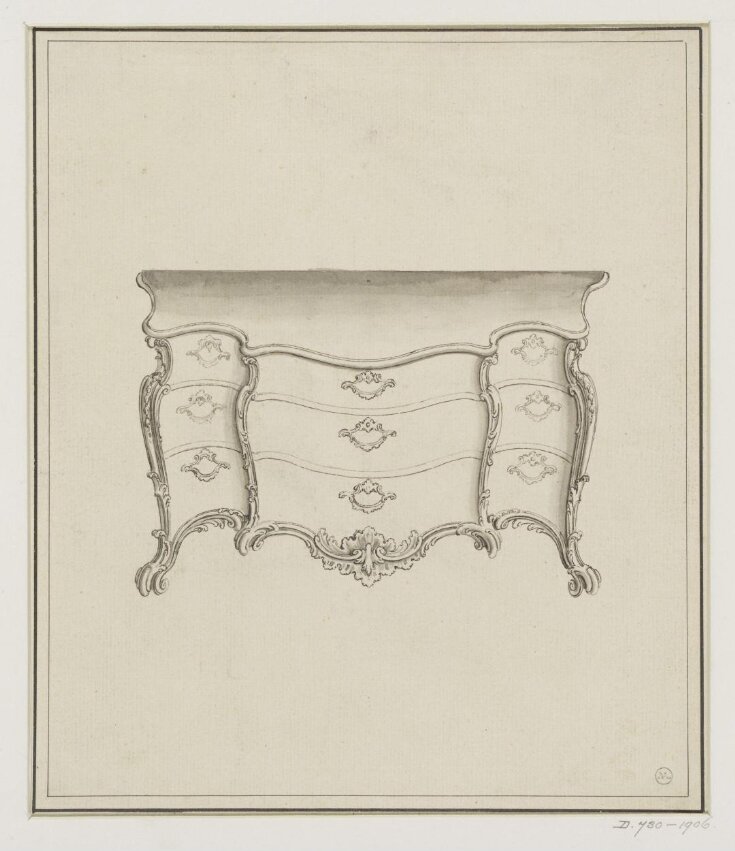 Design for a commode attributed to Thomas Chippendale top image