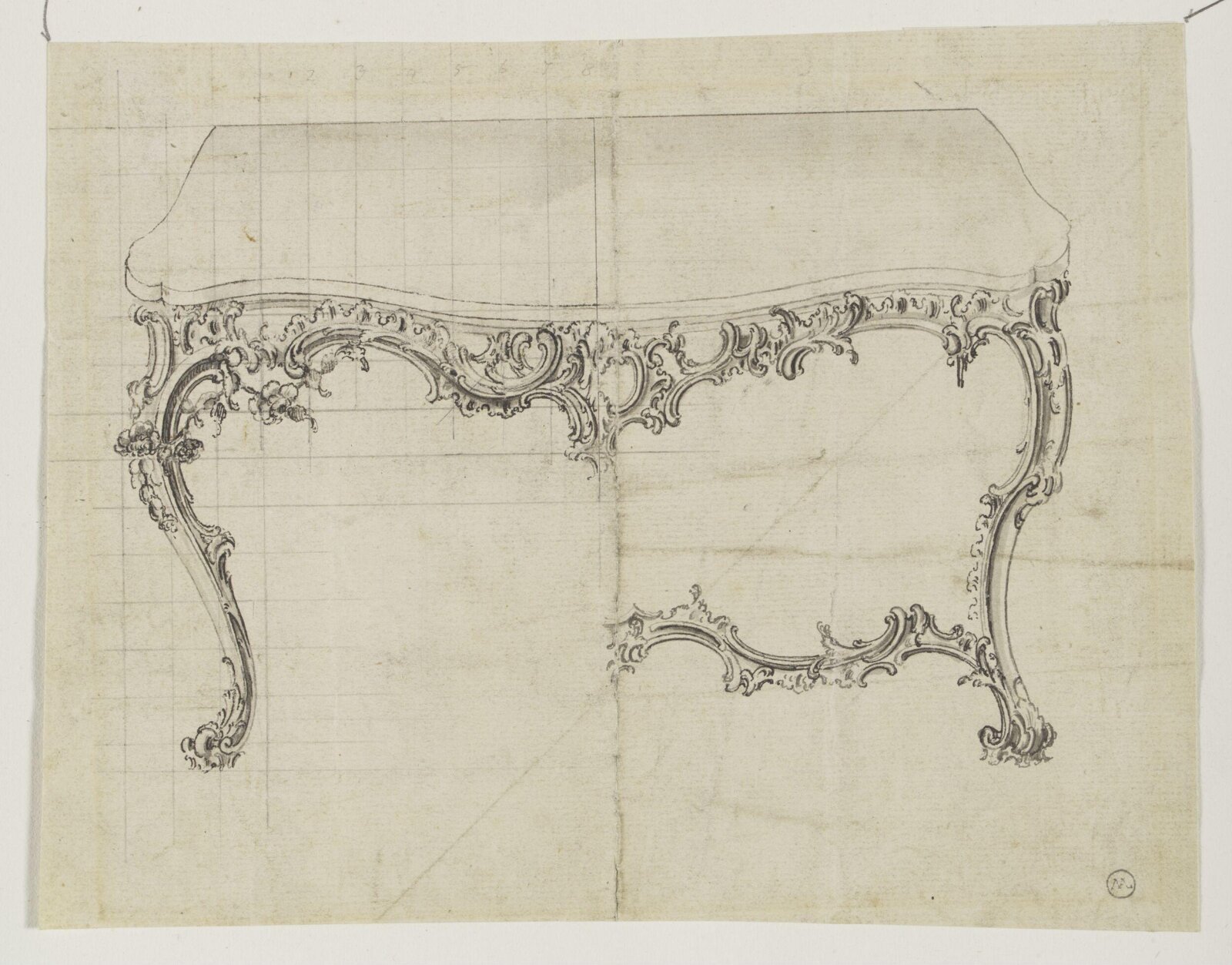 Design for a rococo table attributed to Thomas Chippendale, Thomas Chippendale Senior, ca.1750-1755