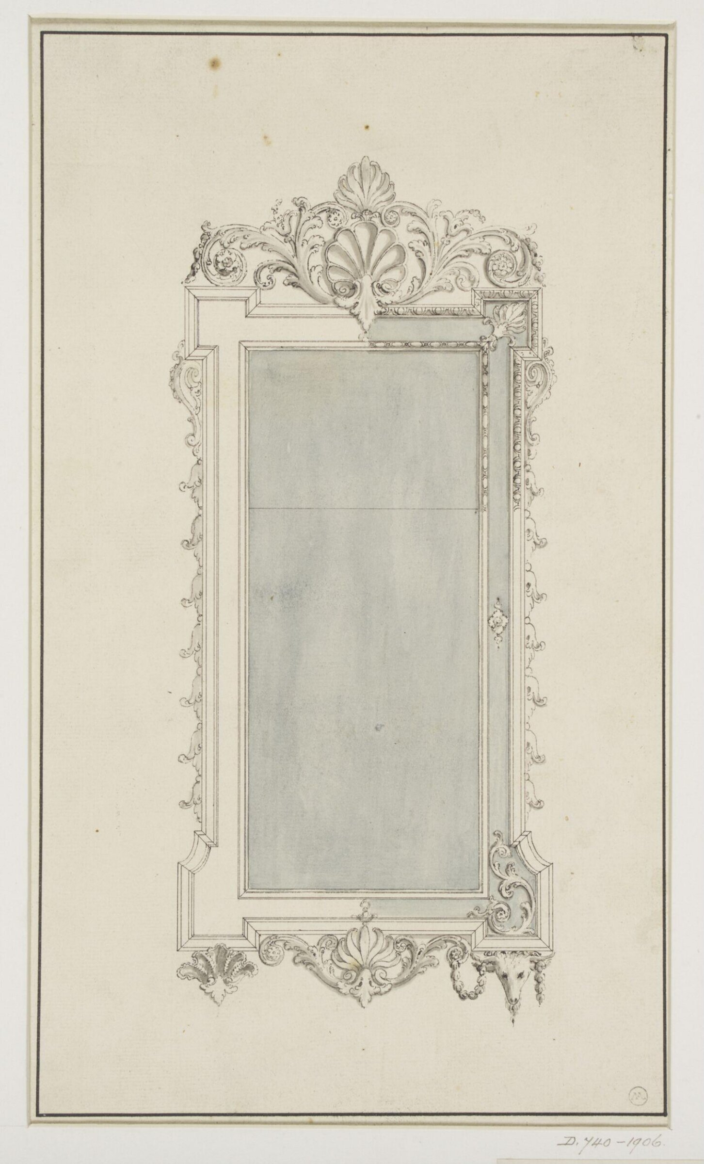 Design for a neoclassical pier-glass, Thomas Chippendale Senior, ca.1768-1770