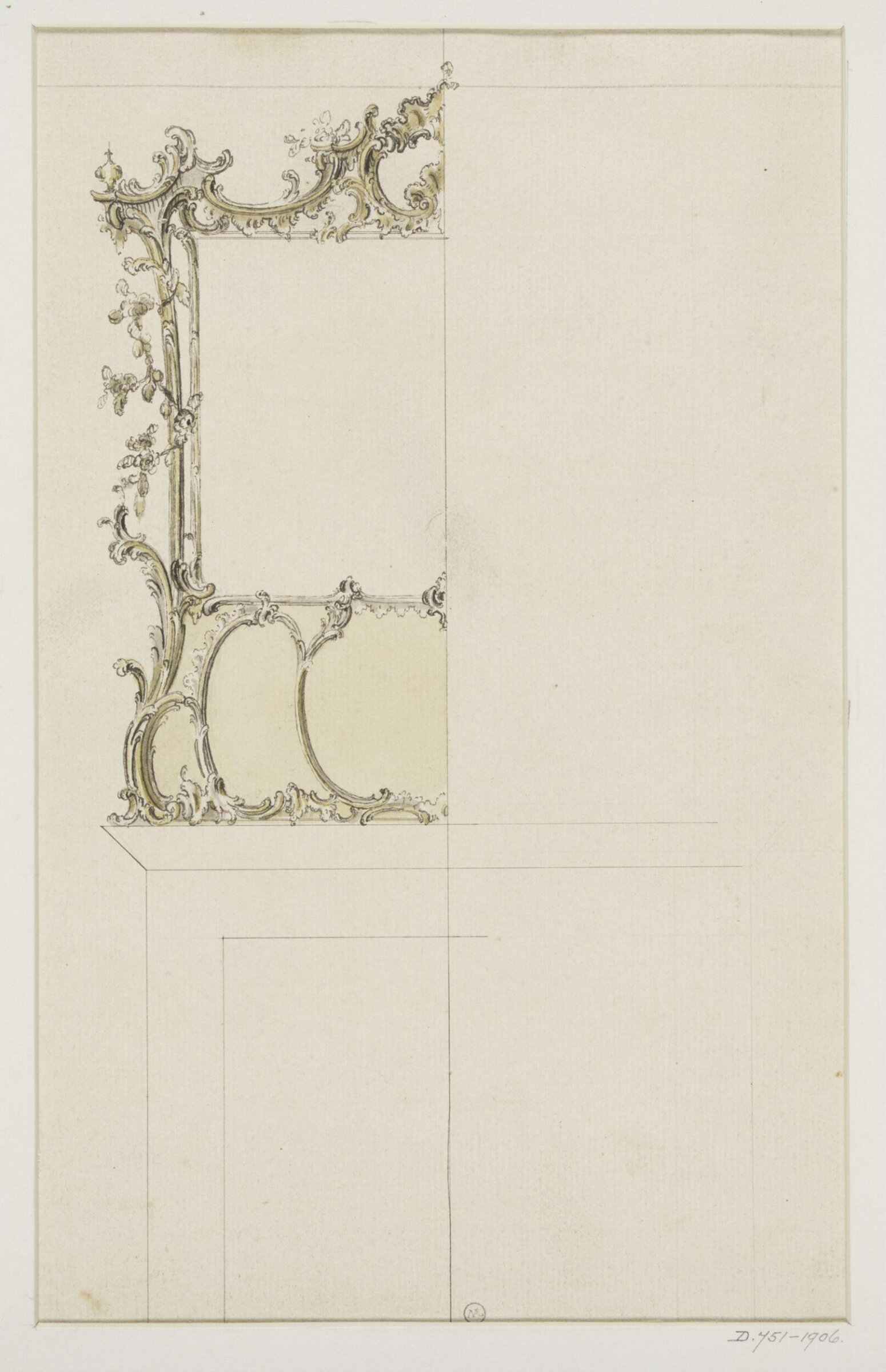 Design for an overmantle and picture frame, Thomas Chippendale Senior, ca.1755