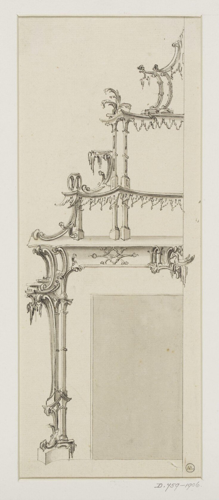 Design for a chinoiserie-inspired chimney piece top image