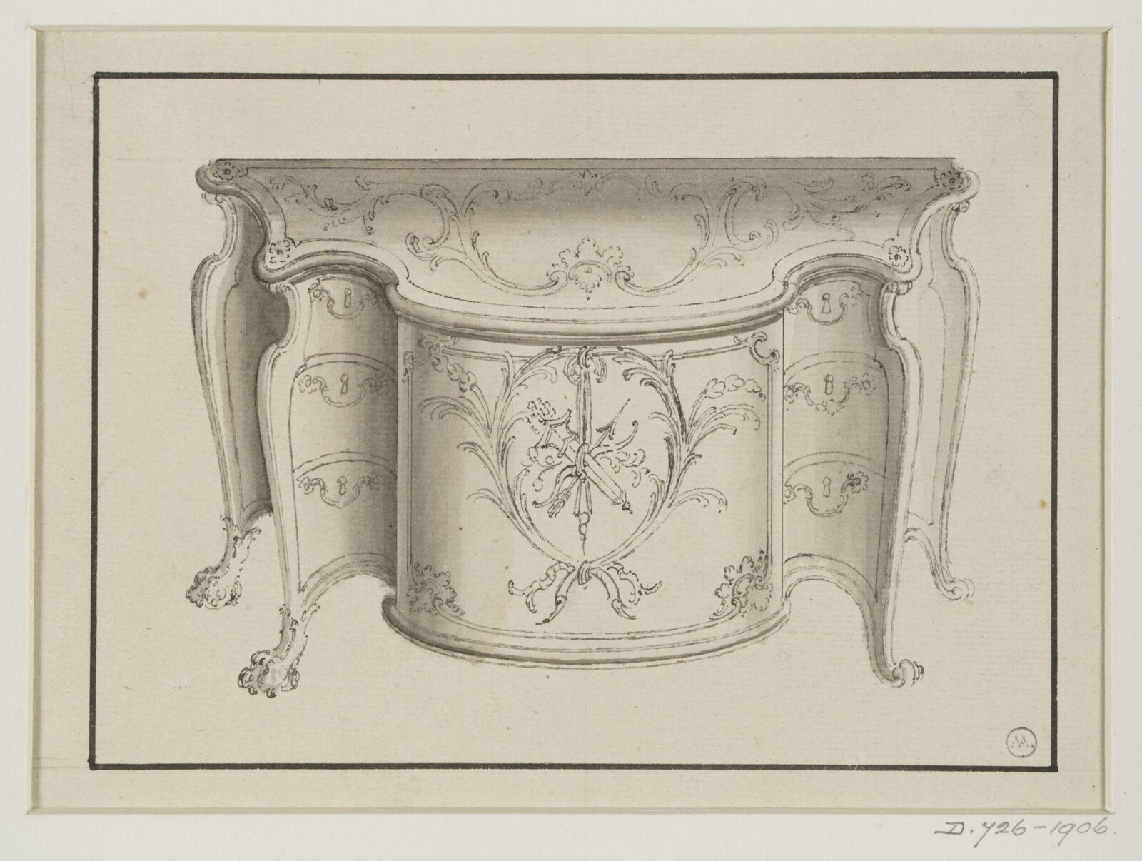Design for a commode attributed to Thomas Chippendale, Thomas Chippendale Senior, ca.1750-1760