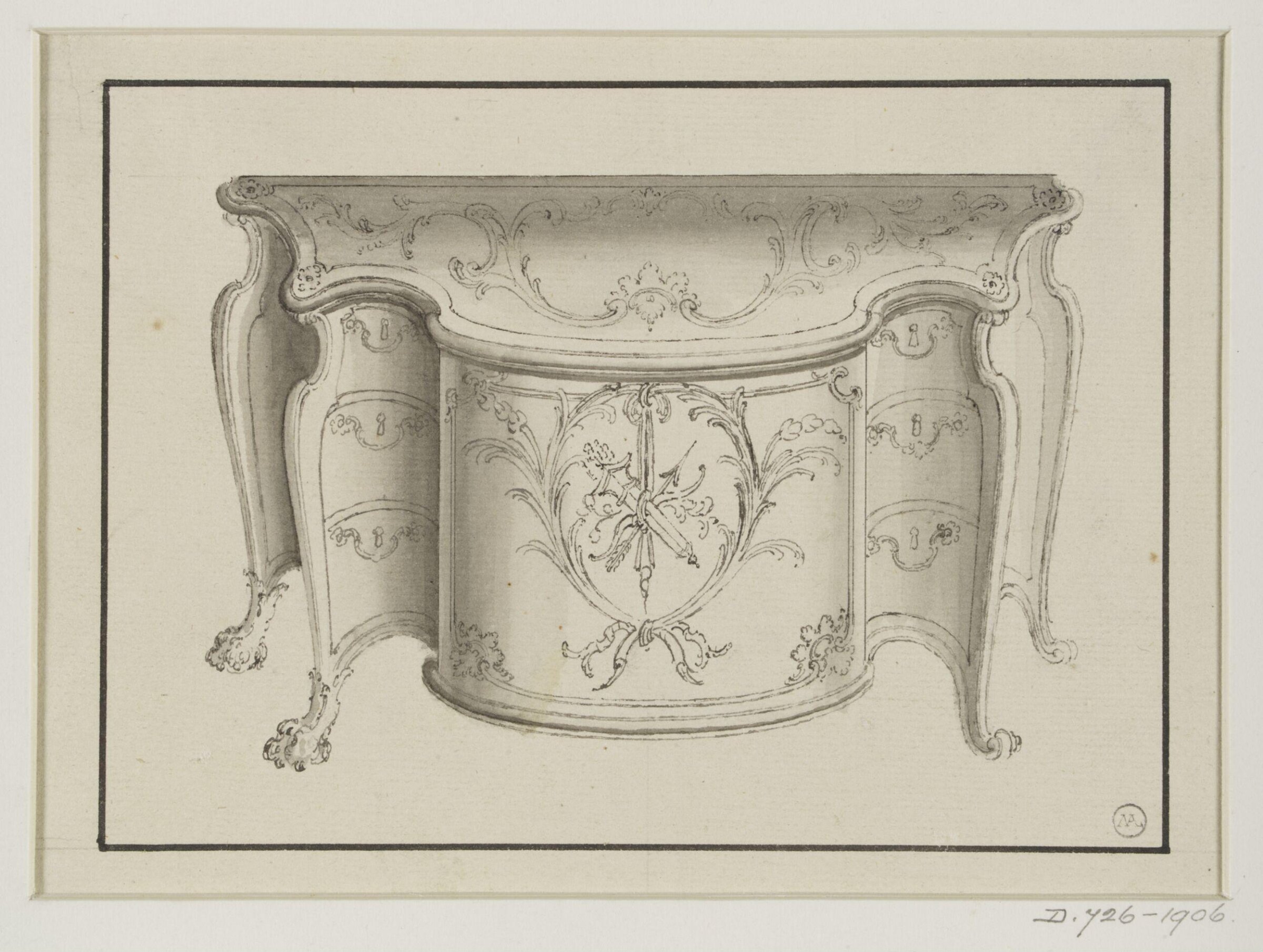 Design for a commode attributed to Thomas Chippendale, Thomas Chippendale Senior, ca.1750-1760