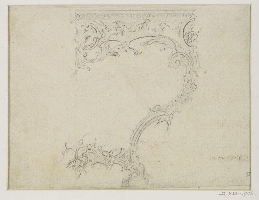Design for one half of a rococo pier-table