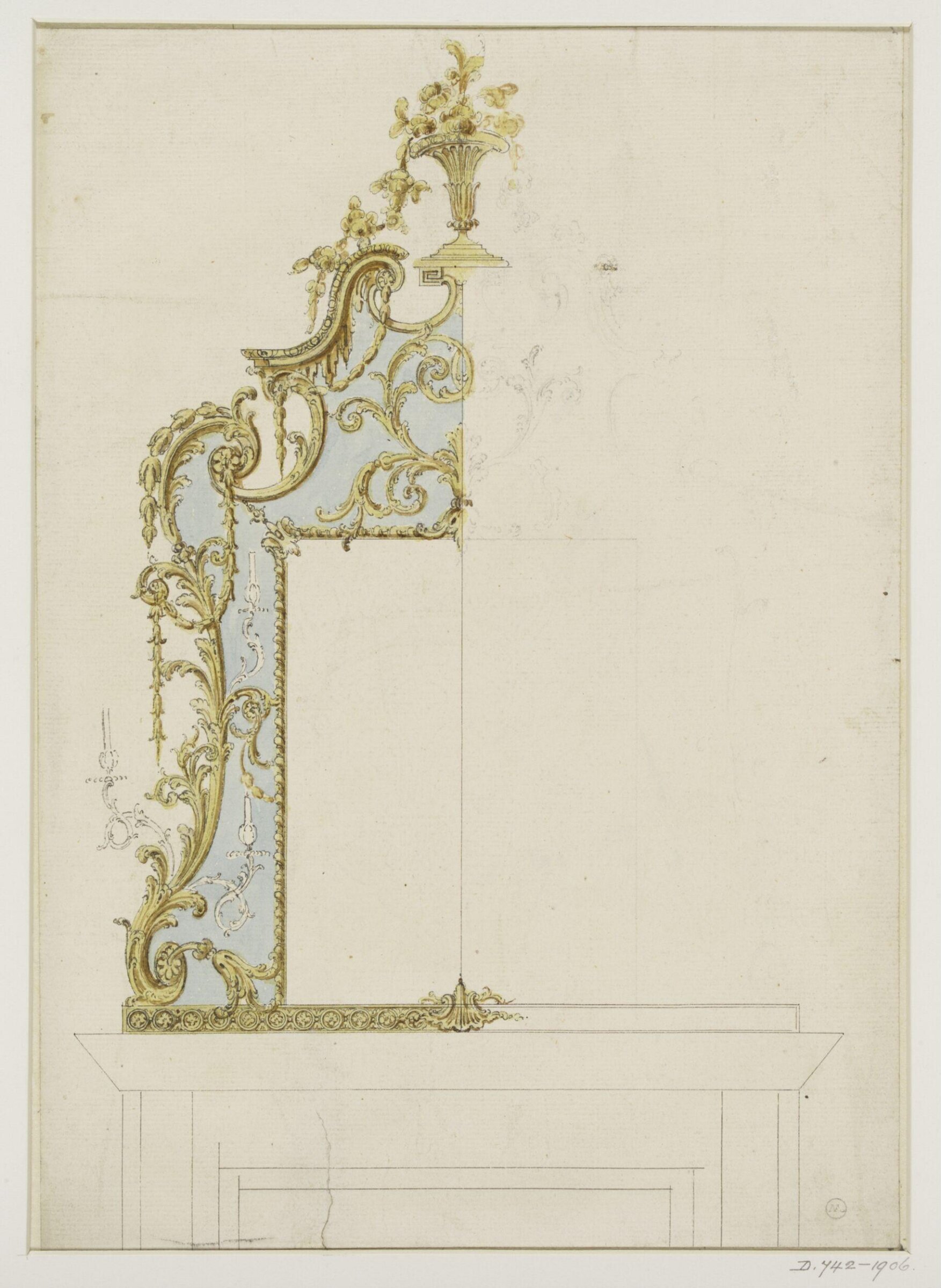 Design for part of an overmantel, Thomas Chippendale Senior, ca.1765