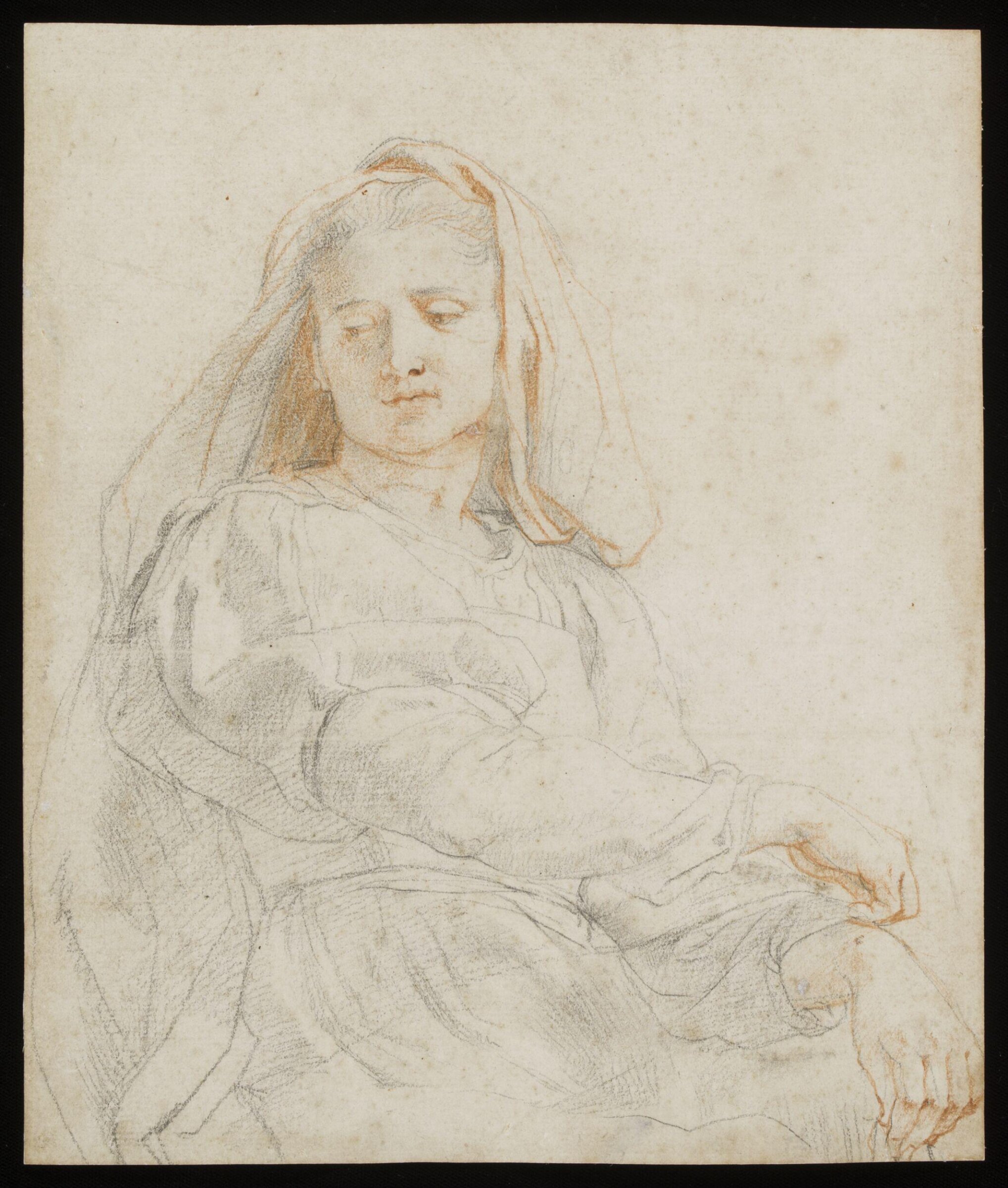 Study of a seated woman (The Virgin), Peter Paul Rubens, ca.1606