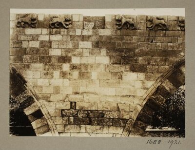 North side of the bridge of Abu'l Munajja with the lions of Bibars, Qalyub