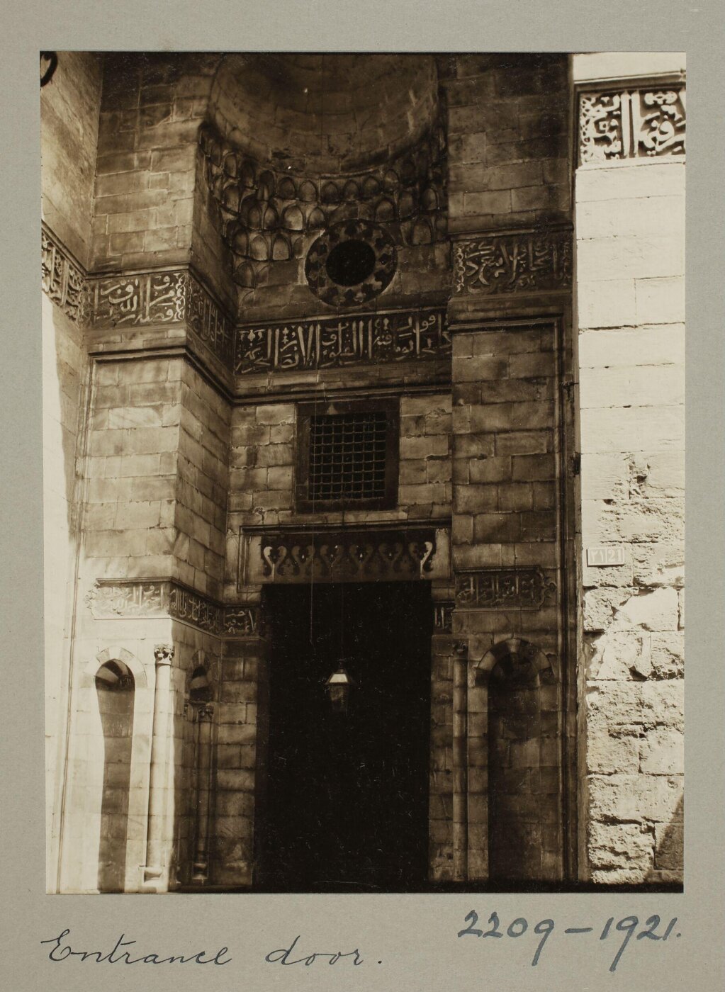 K.A.C. Creswell, Entrance of the funerary khanqah of Mamluk Sultan al-Muzaffar Baybars al-Jashankir, Cairo