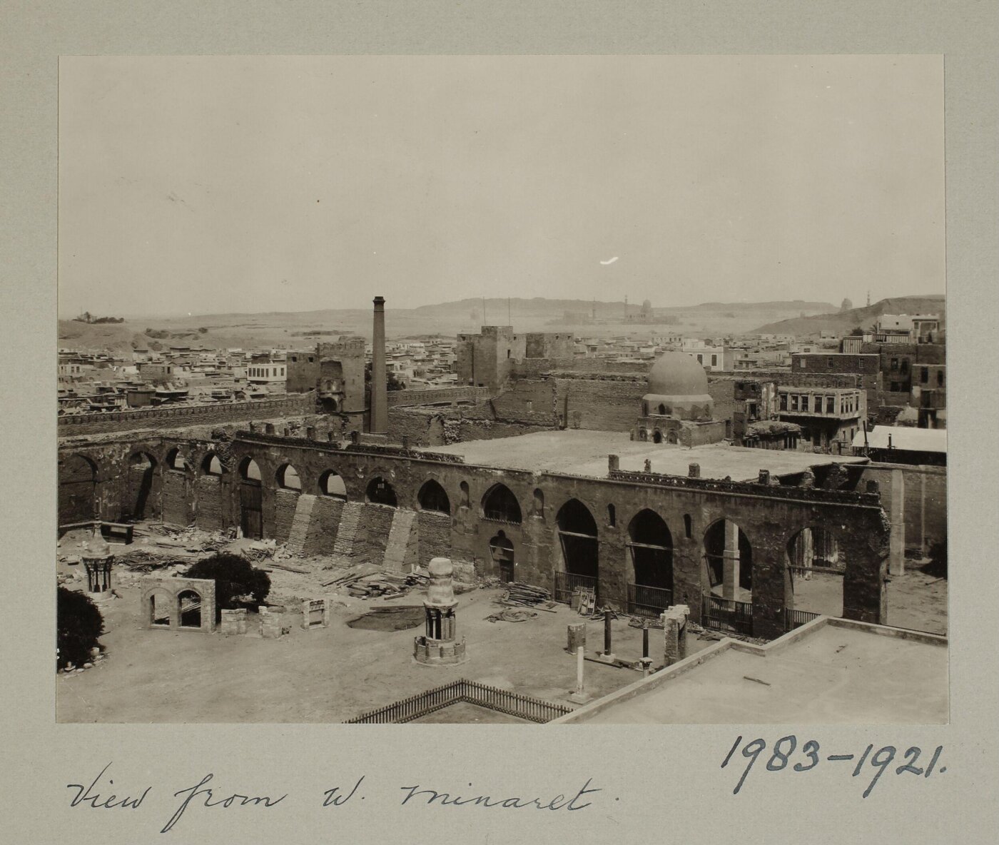 K.A.C. Creswell, View from west minaret over the mosque of al-Hakim, Cairo