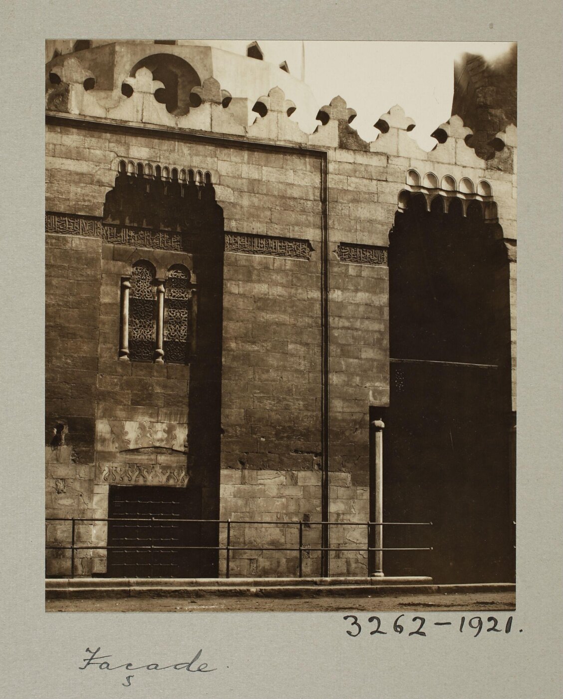 K.A.C. Creswell, Façade of the funerary mosque of Mamluk Amir Ulmas al-Hajib, Cairo