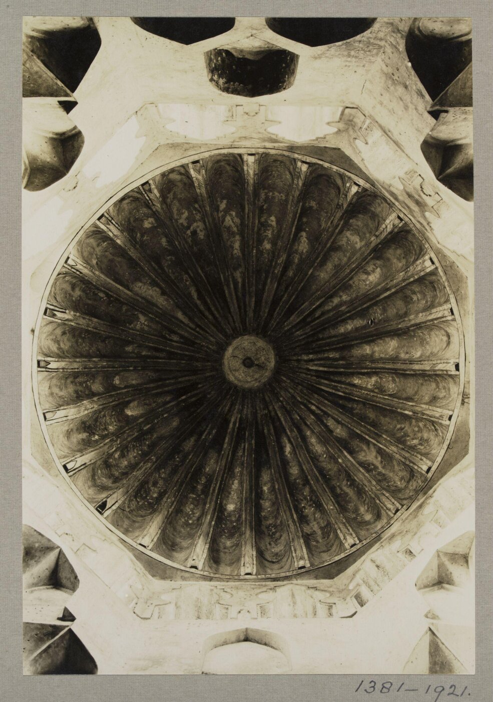 K.A.C. Creswell, Dome looking upward in the mausoleum of Sayyida Ruqayya, Cairo