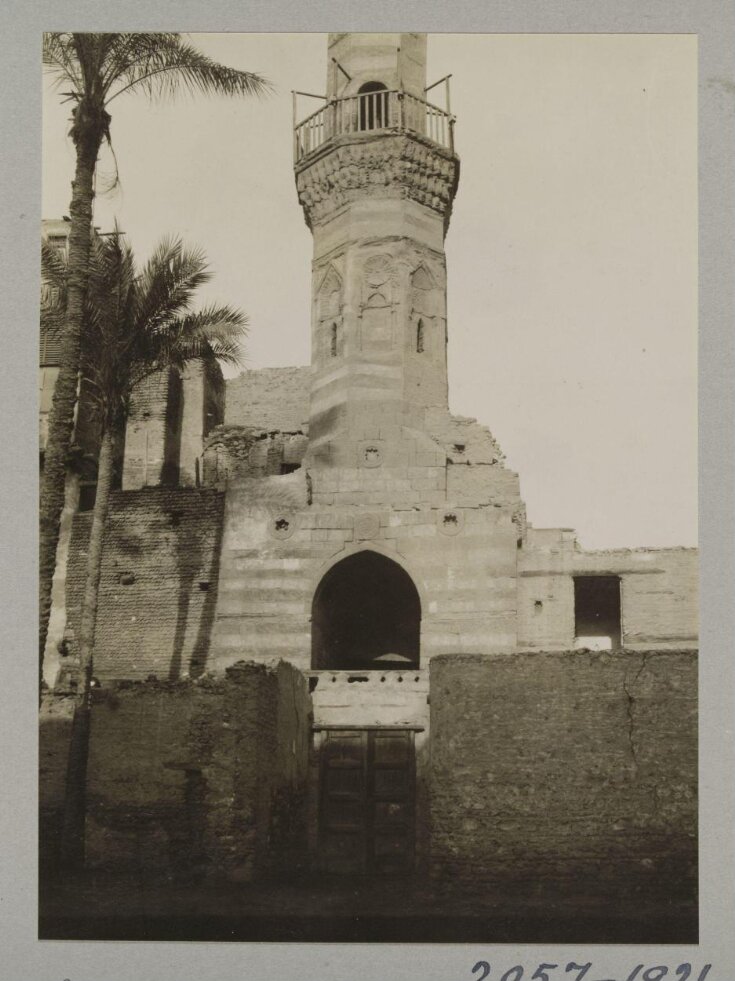 Entrance and minaret from courtyard in the mosque of Fatimid wazir Amir al-Salih Tala'i‘, Cairo top image