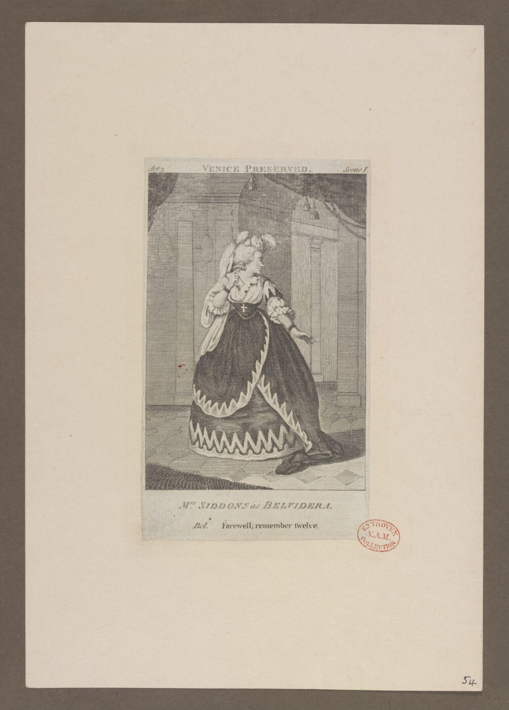 Unknown, Mrs. Siddons as Belvidera