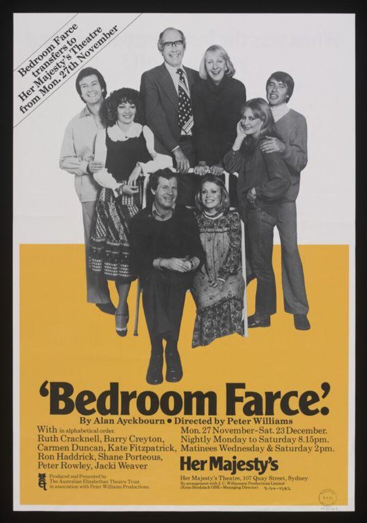 Poster advertising Bedroom Farce top image