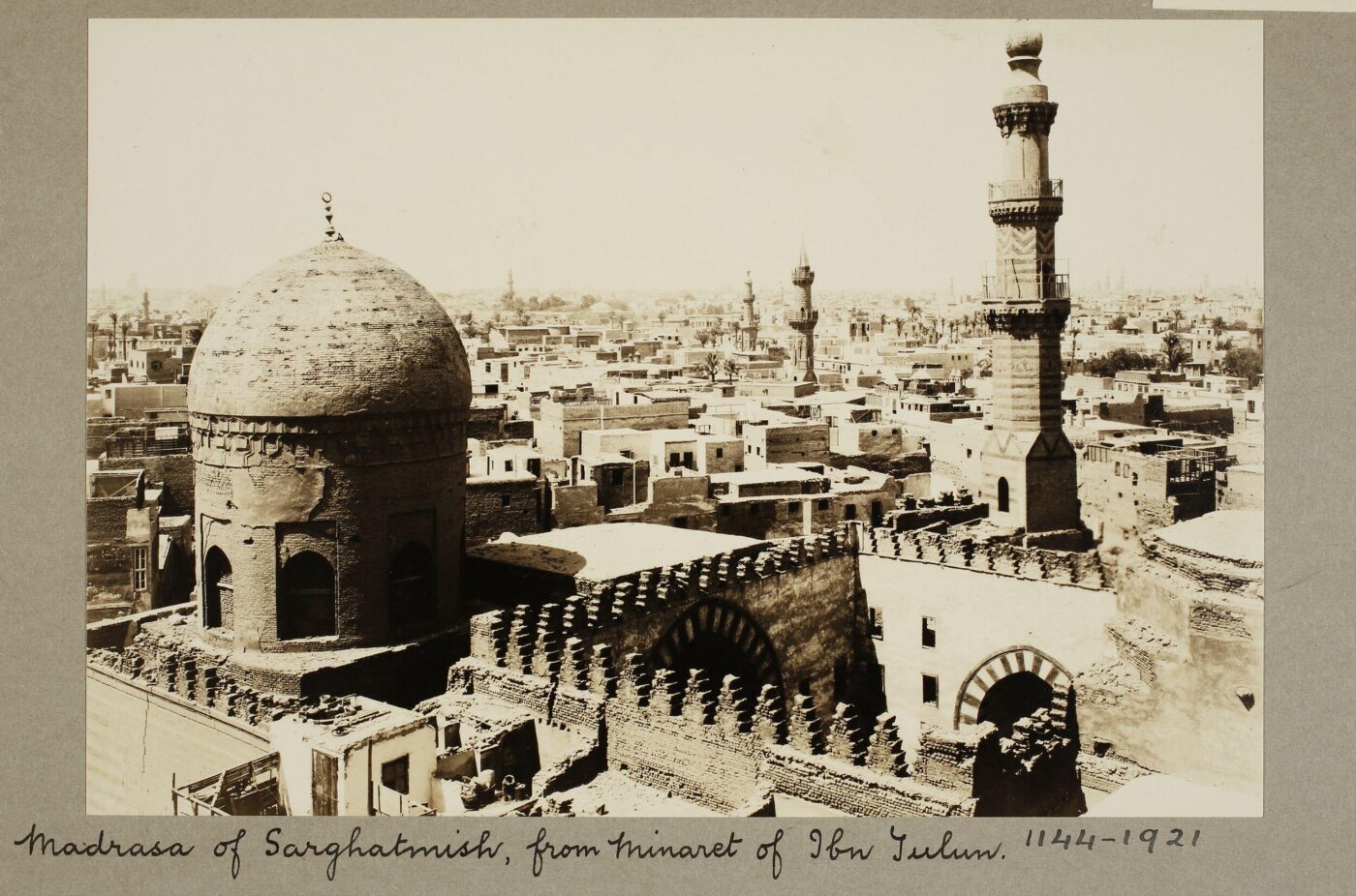 K.A.C. Creswell, Minaret and dome of the madrasa of Mamluk Amir al-Sayfi Sarghitmish, Cairo