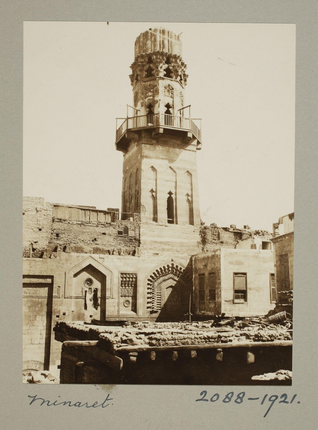 K.A.C. Creswell, Minaret of the madrasa of Ayyubid Sultan al-Salih Najm al-Din Ayyub, Cairo