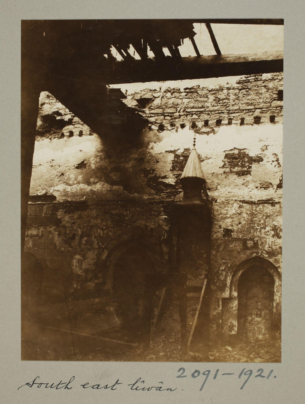 K.A.C. Creswell, Mihrab and ruined minbar of the madrasa of Ayyubid Sultan al-Salih Najm al-Din Ayyub, Cairo