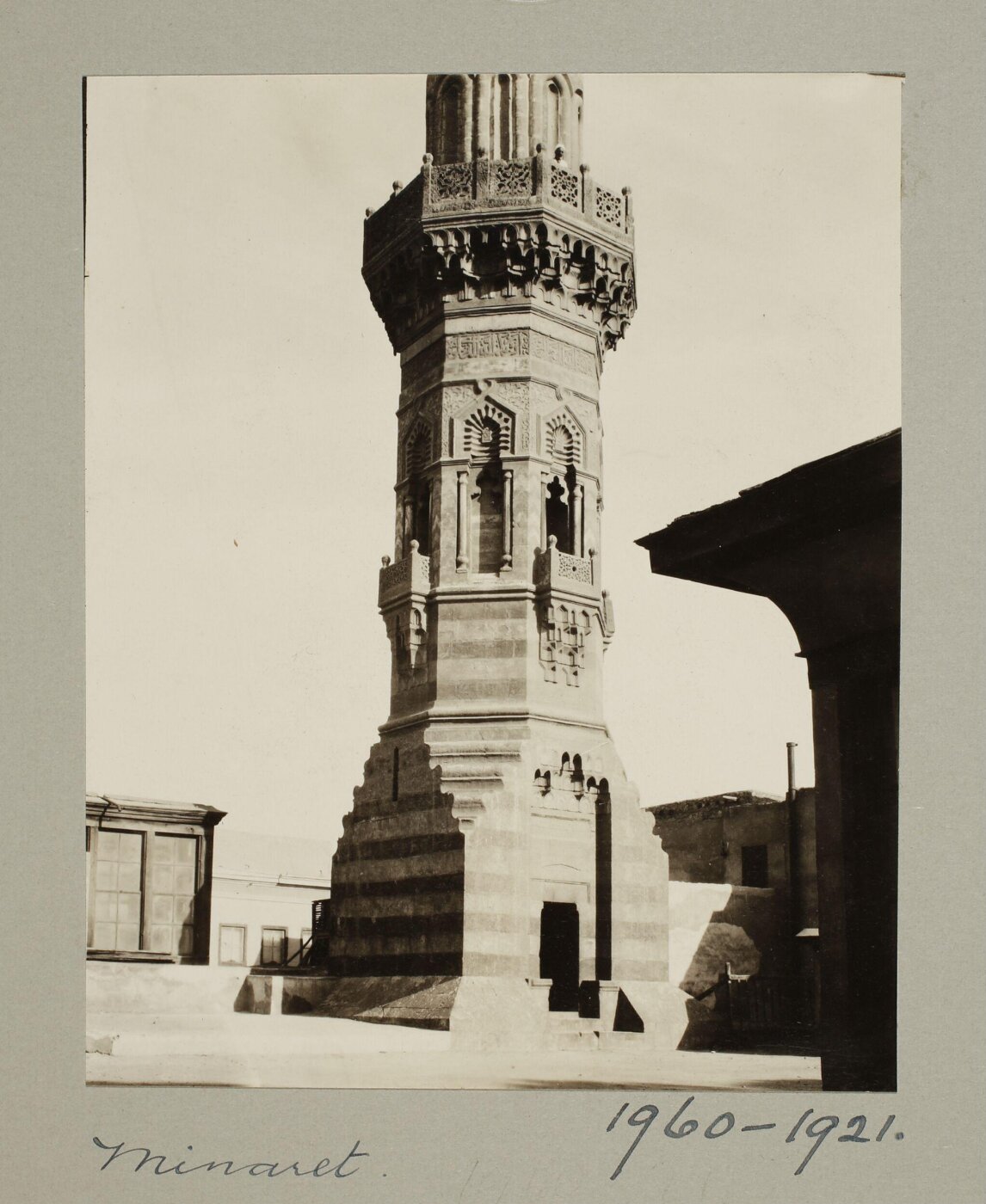 K.A.C. Creswell, Minaret of the mosque of Mamluk Amir Bashtak, Cairo