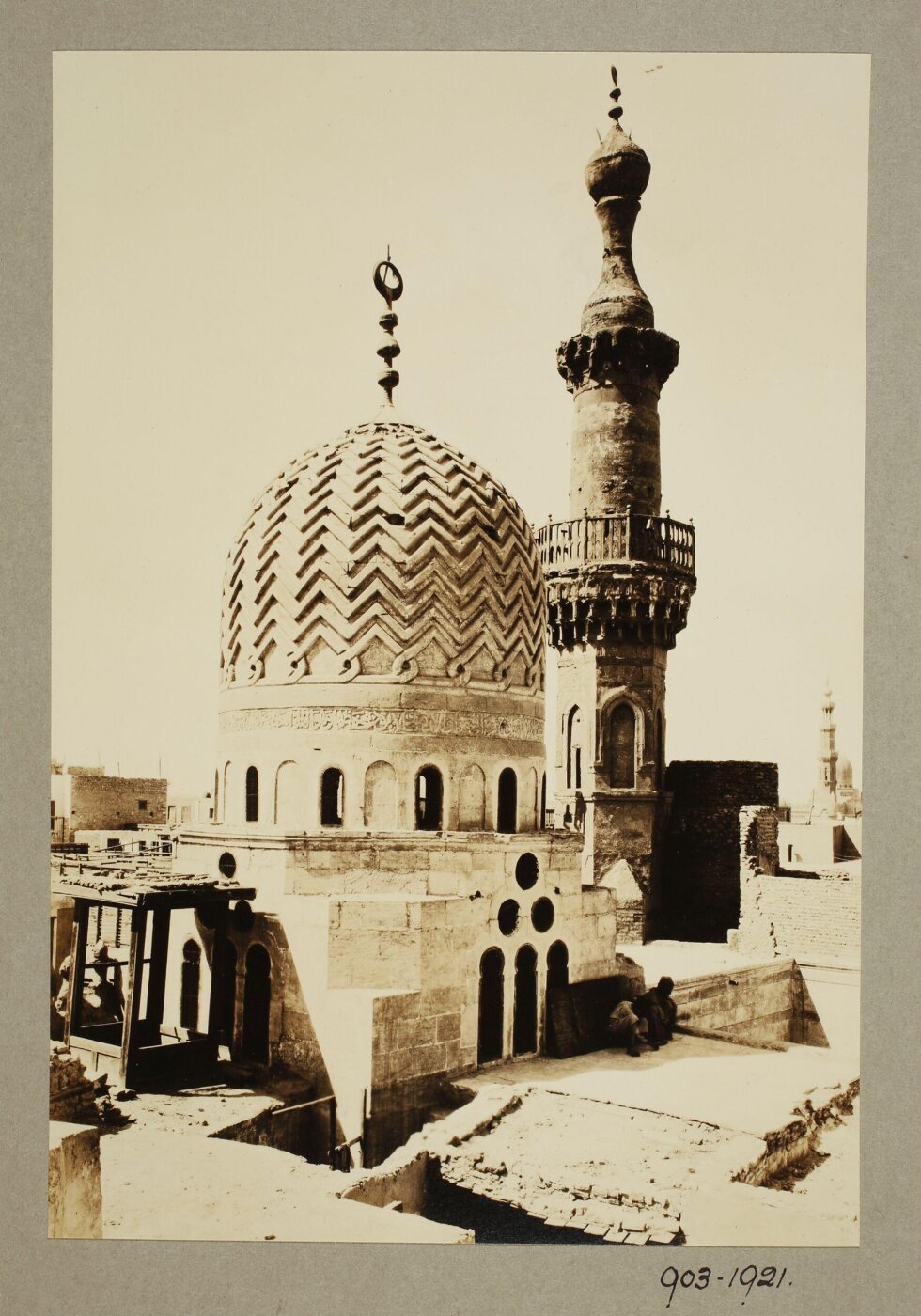 K.A.C. Creswell, Minaret and dome of the mosque of Mamluk Amir Janibak al-Ashrafi, Cairo