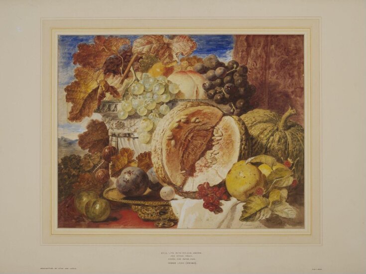 Still life with melons, grapes and other fruit top image
