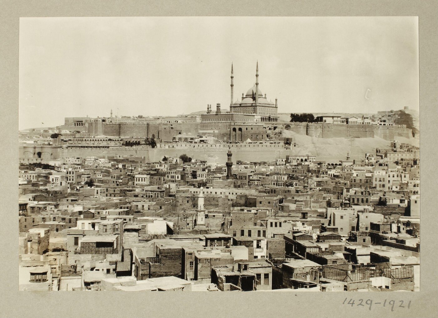 K.A.C. Creswell, View from the minaret of the Mosque of Ibn Tulun on the Citadel of Salah el-Din, Cairo