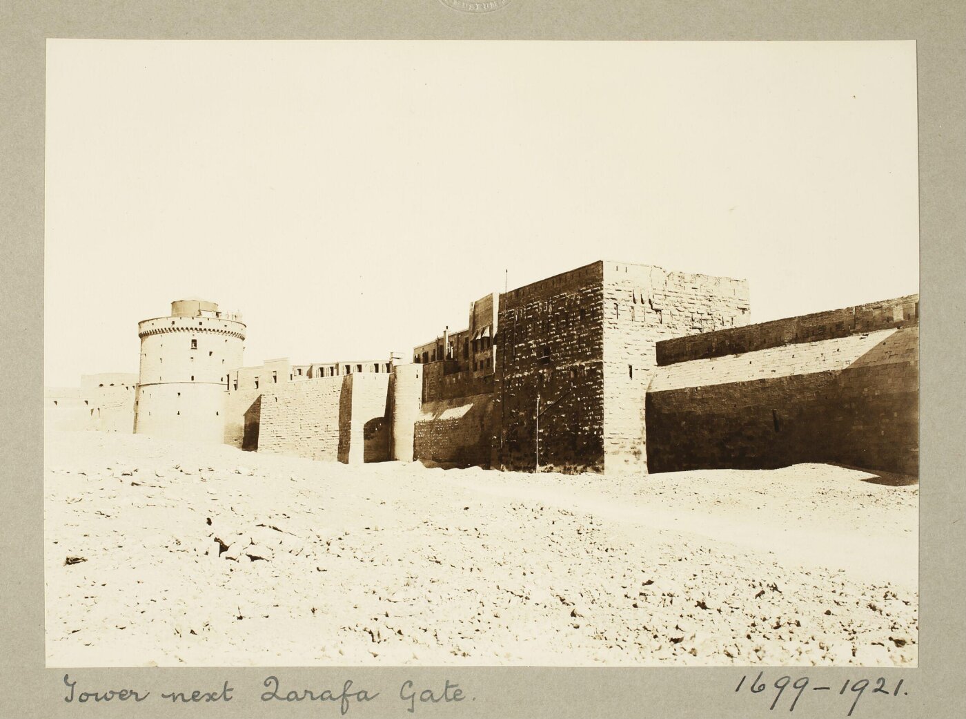 K.A.C. Creswell, South side of the Citadel of Salah el-Din's northern enclosure showing Muqattam tower to Karkyalan tower, Cairo