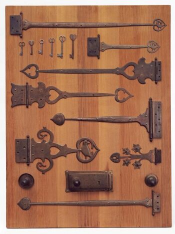 Framed keys, handles and hinges