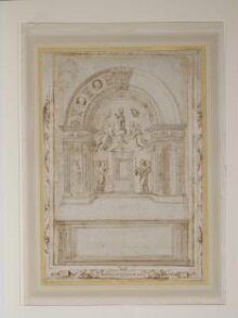 Design for an altar with an arch framing a ciborium thumbnail 1