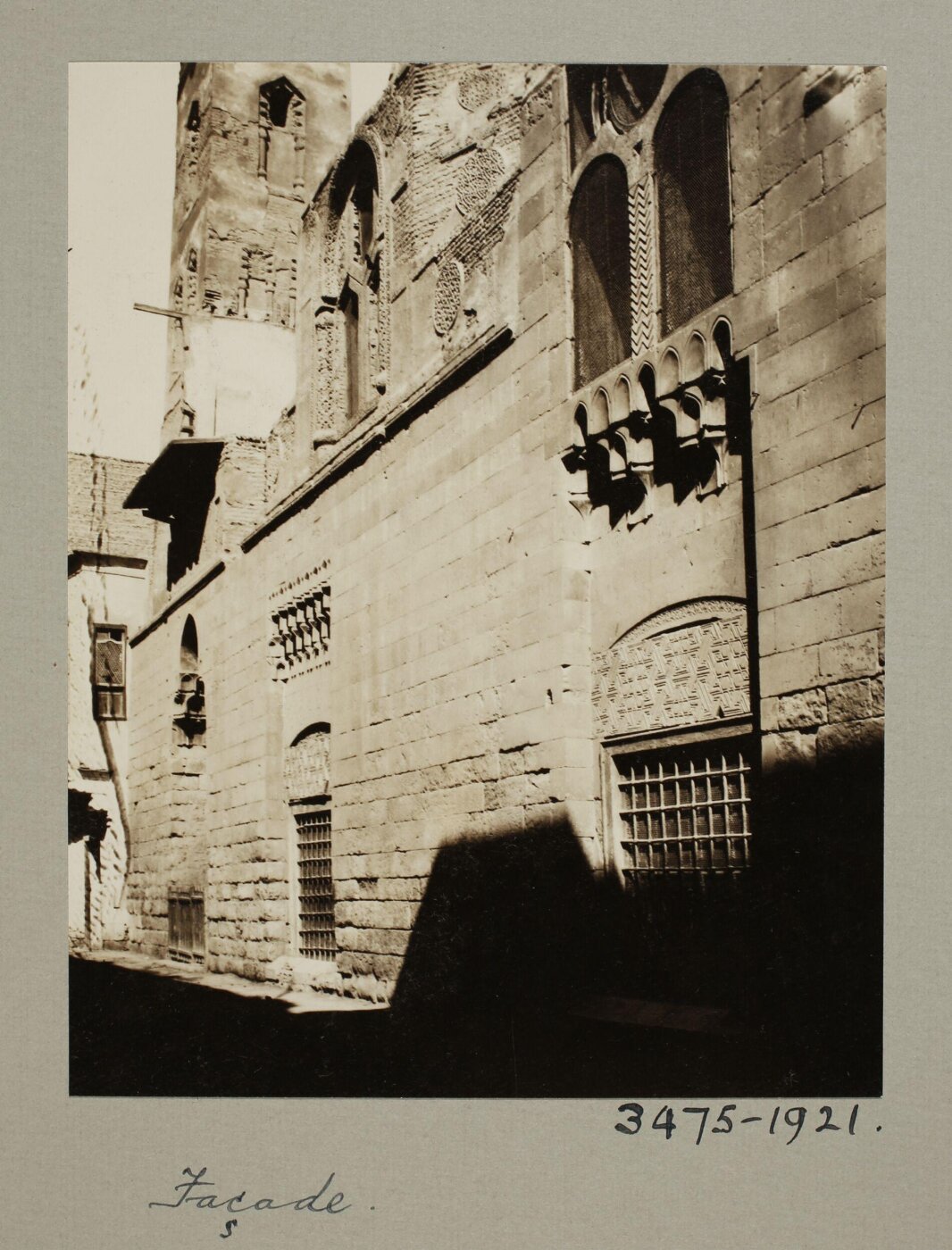 K.A.C. Creswell, Façade of the funerary khanqah of Mamluk Amir Sunqur al-Sa'di, Cairo