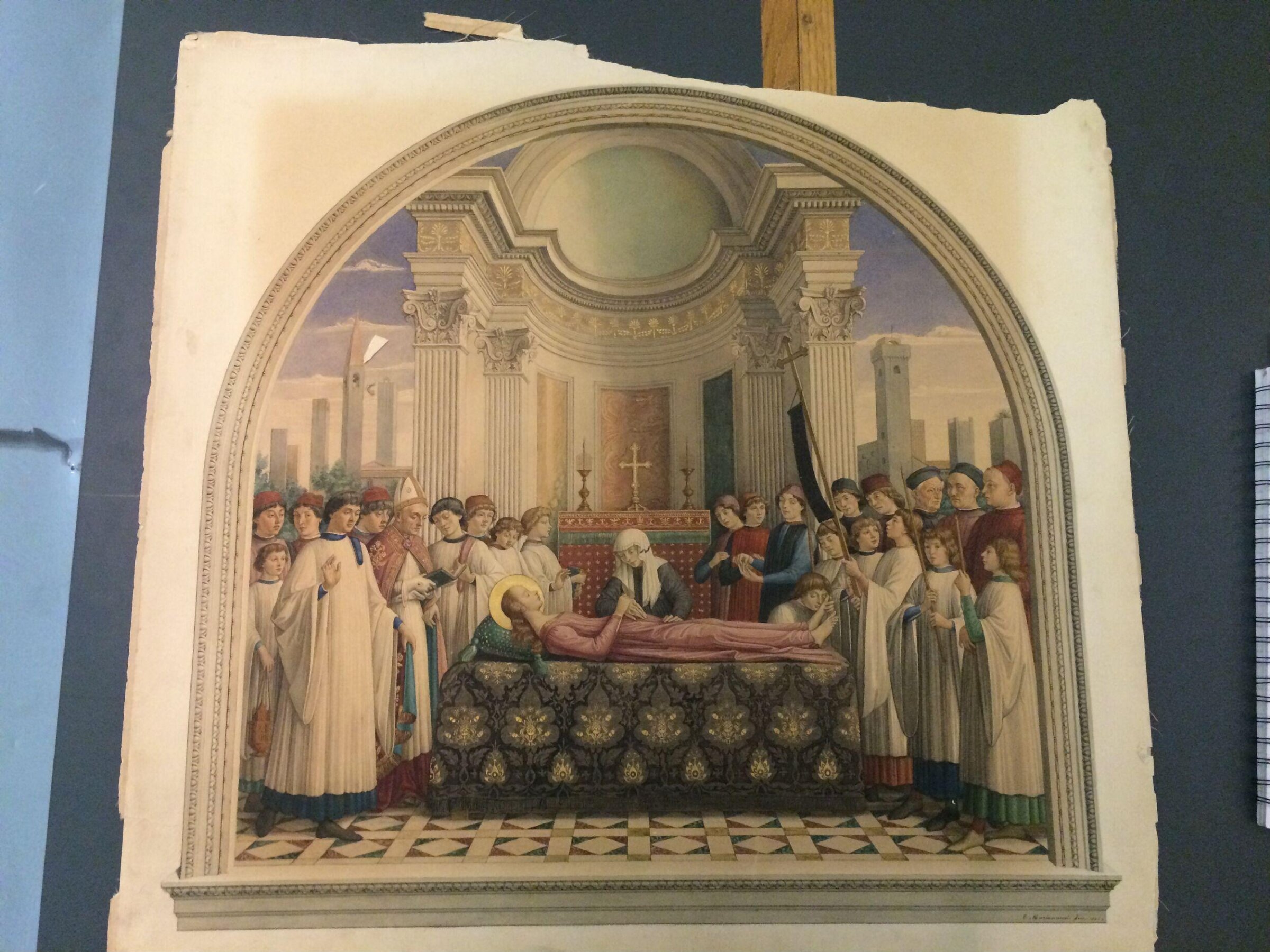 copy after the Burial of Santa Fina, Domenico Ghirlandaio in Collegiata, San Gimignano (Siena), Domenico Ghirlandaio, 1863