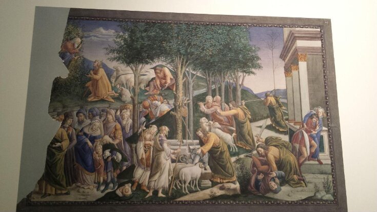 Copy after the painting  The Trials of Moses (Moses at the Well) by Sandro  Botticelli in the Sistine Chapel (Rome) image