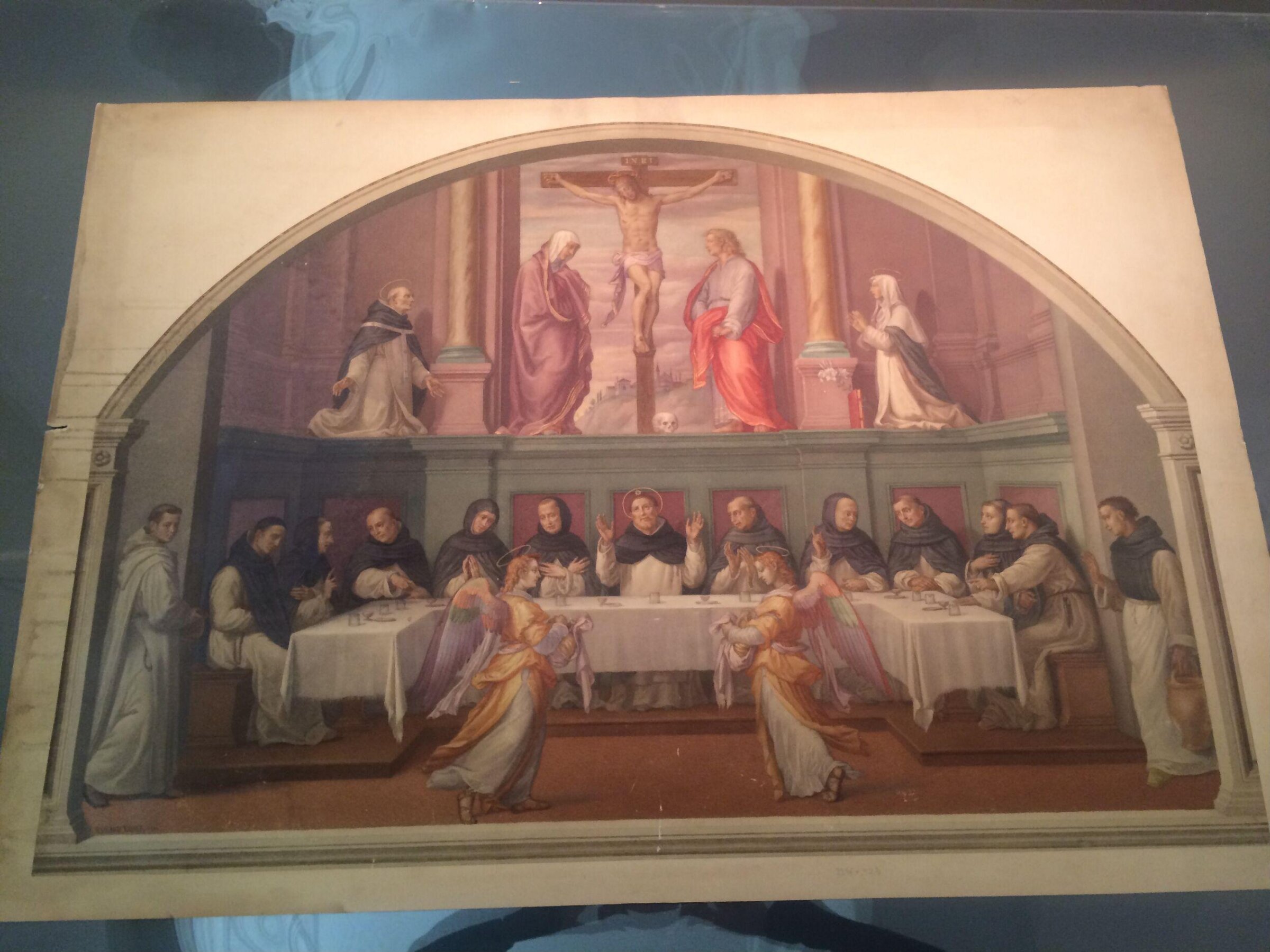 Watercolour, copy after Supper of St Dominic and Crucifixion with Saints, Giovanni Antonio Sogliani in the Convent of San Marco (Florence), Giovanni Antonio Sogliani, second half 19th century